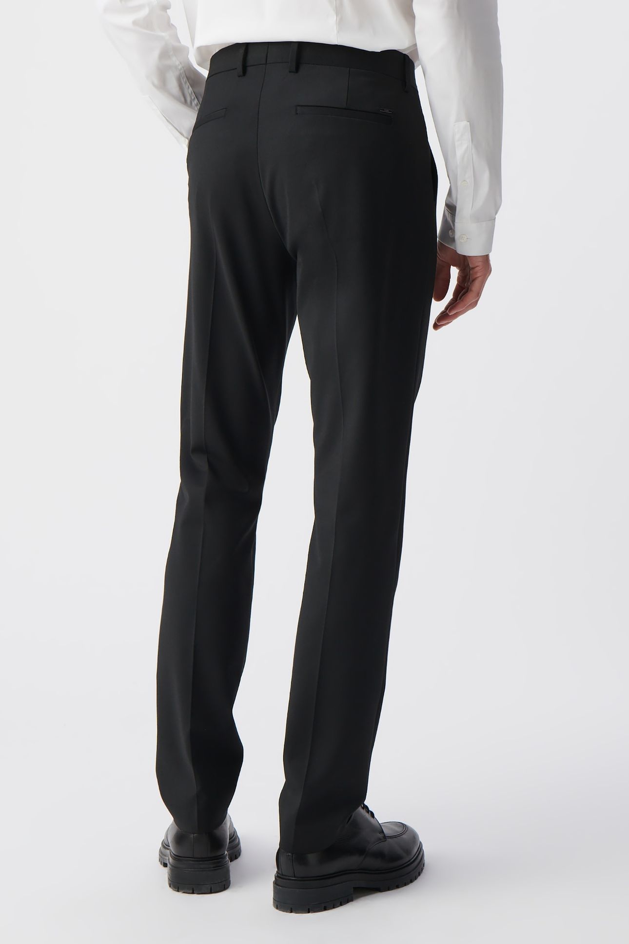 BLACK SLIM FIT TRAVEL SUIT TROUSERS 3