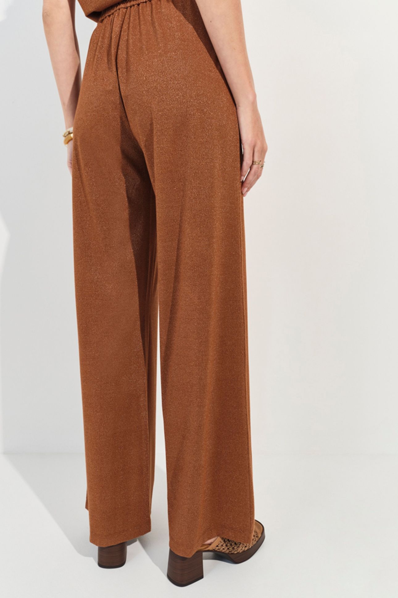 PRIDE - BROWN IRIDESCENT KNIT TROUSERS 4