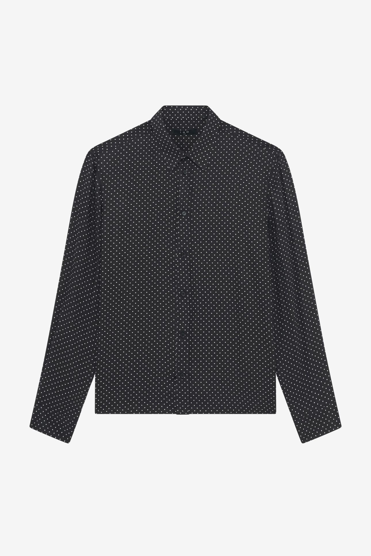LOMMI SHIRT BLACK/OFFWHITE SMALL DOTS 3