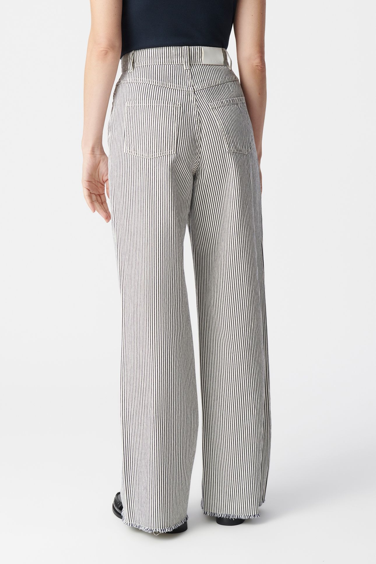 EDIE WIDE-LEG JEANS, WHITE, FINE STRIPE PATTERN 4