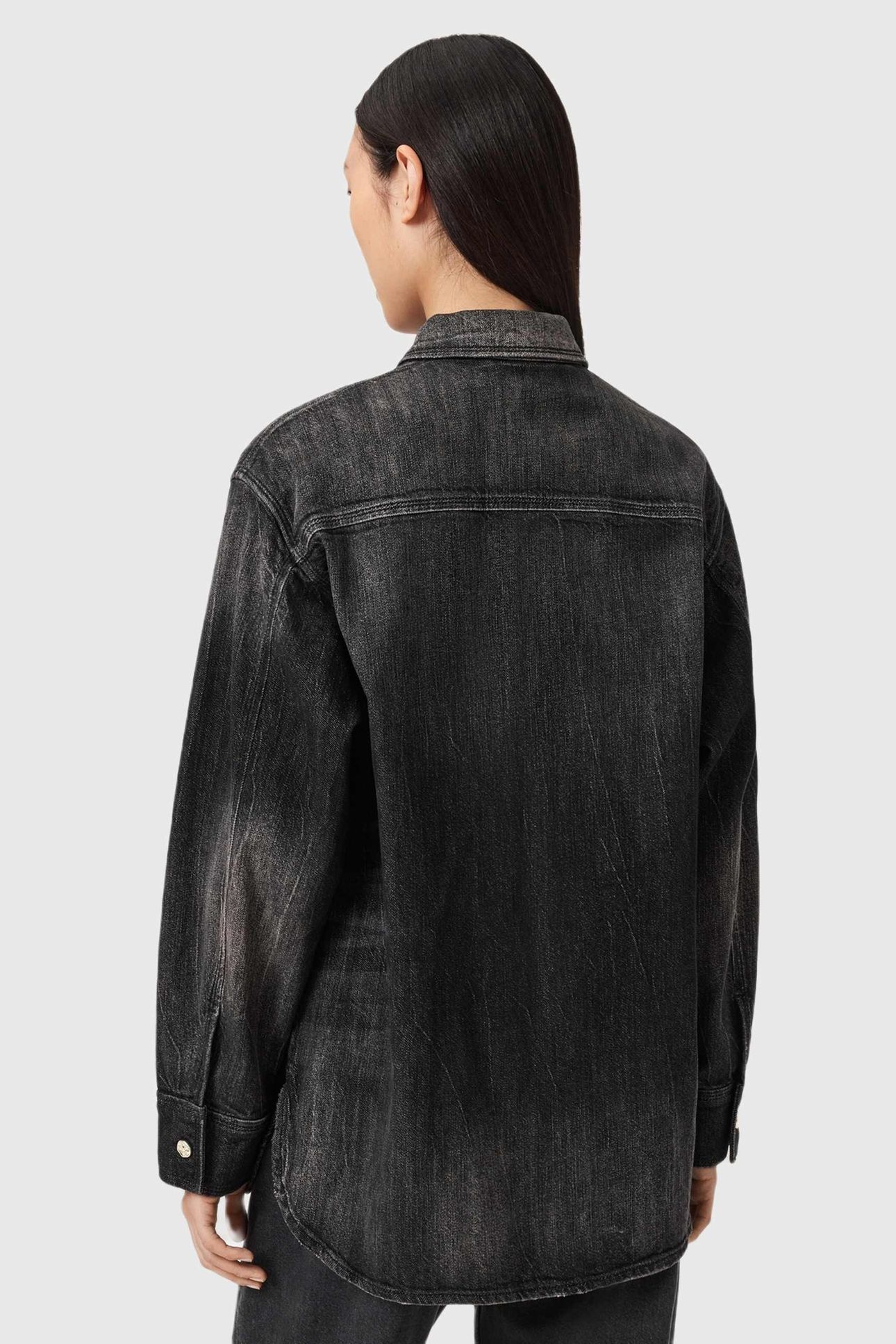 BRYN DENIM SHIRT WASHED BLACK 4