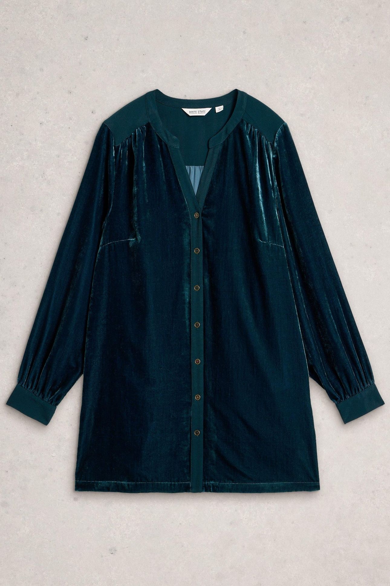 OLIVE VELVET TUNIC DARK TEAL 3