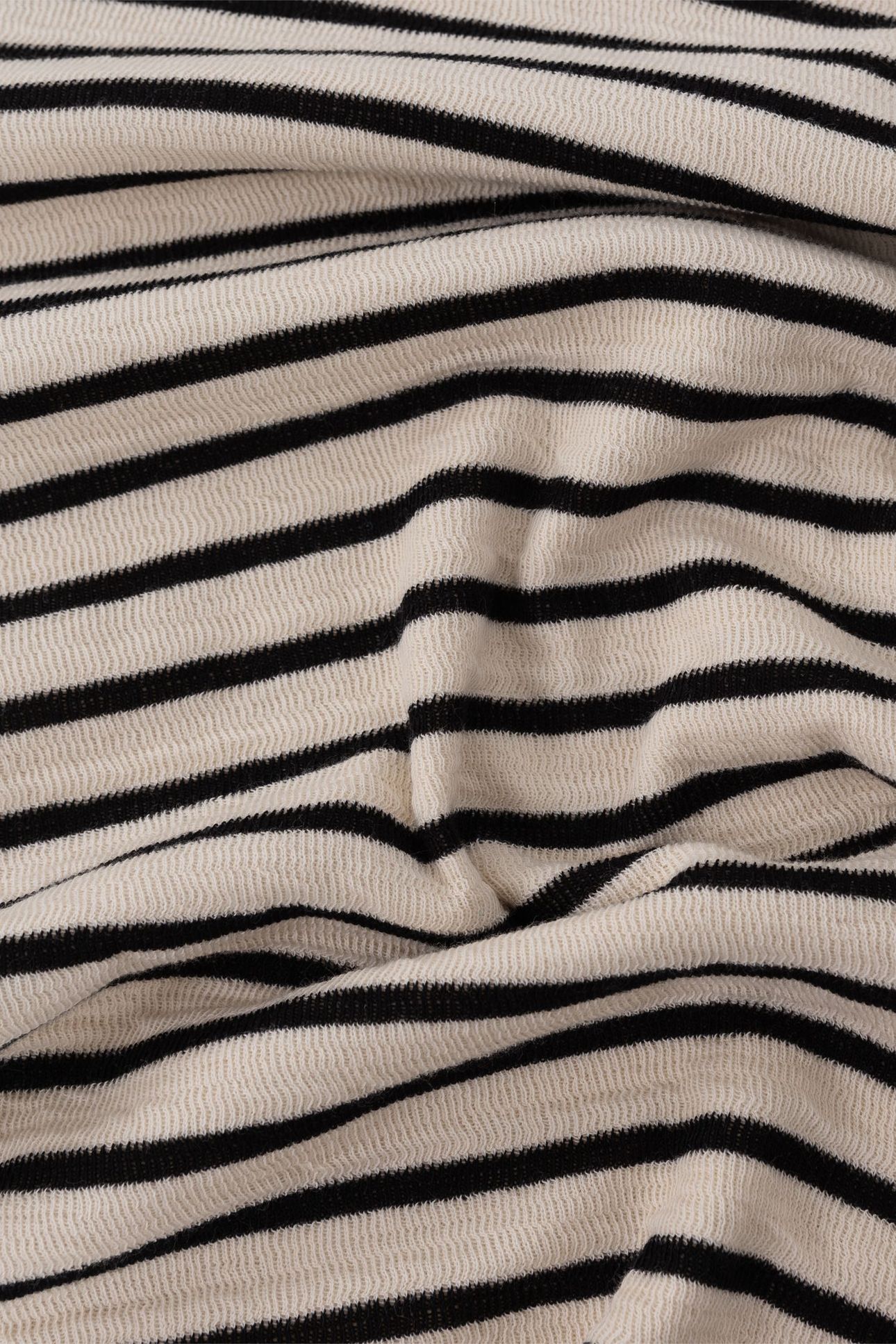 BLACK STRIPED LINEN SAILOR T-SHIRT WITH EMBROIDERY 6