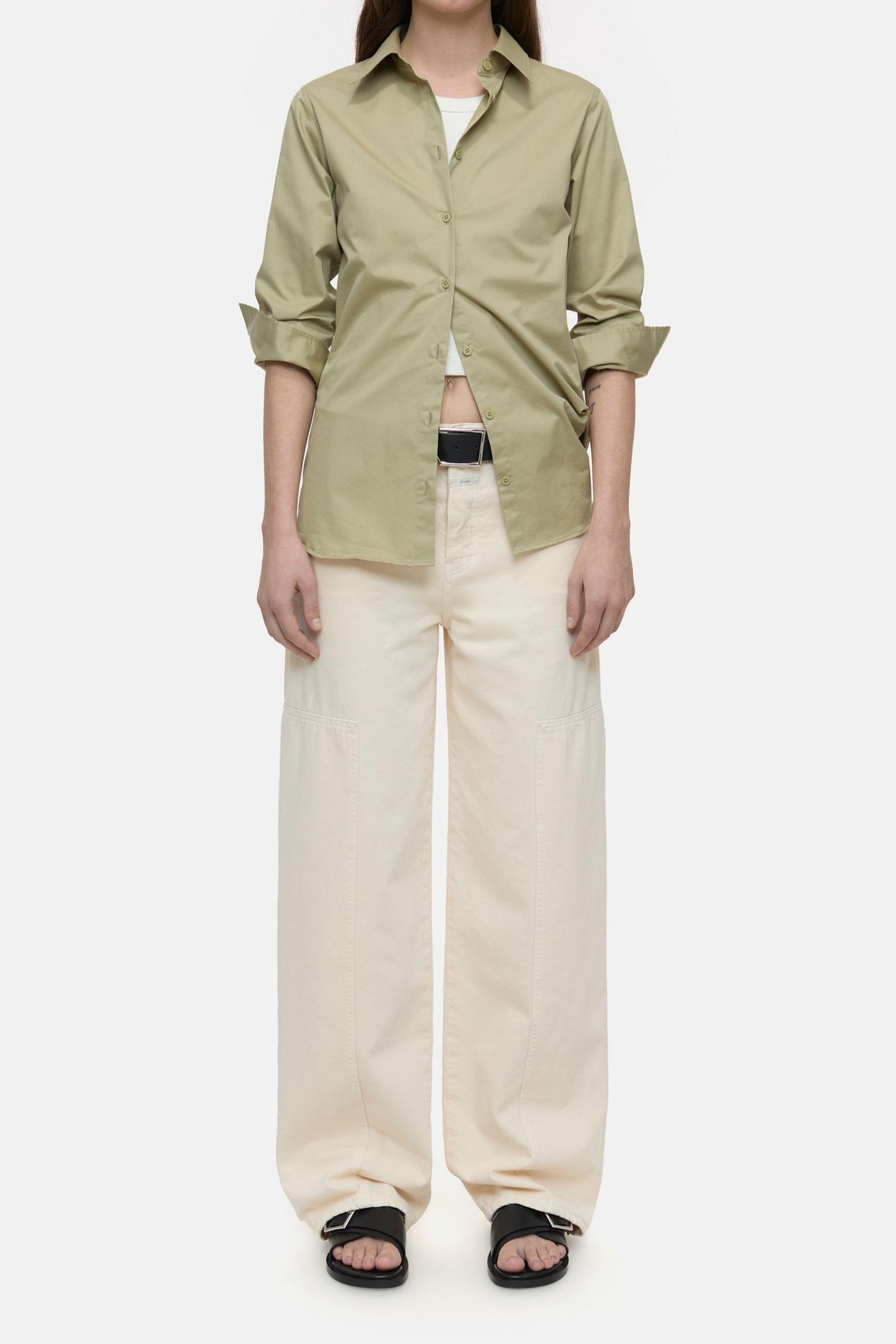WAISTED SHIRT SHIRTS & BLOUSES SAGE TEA 2