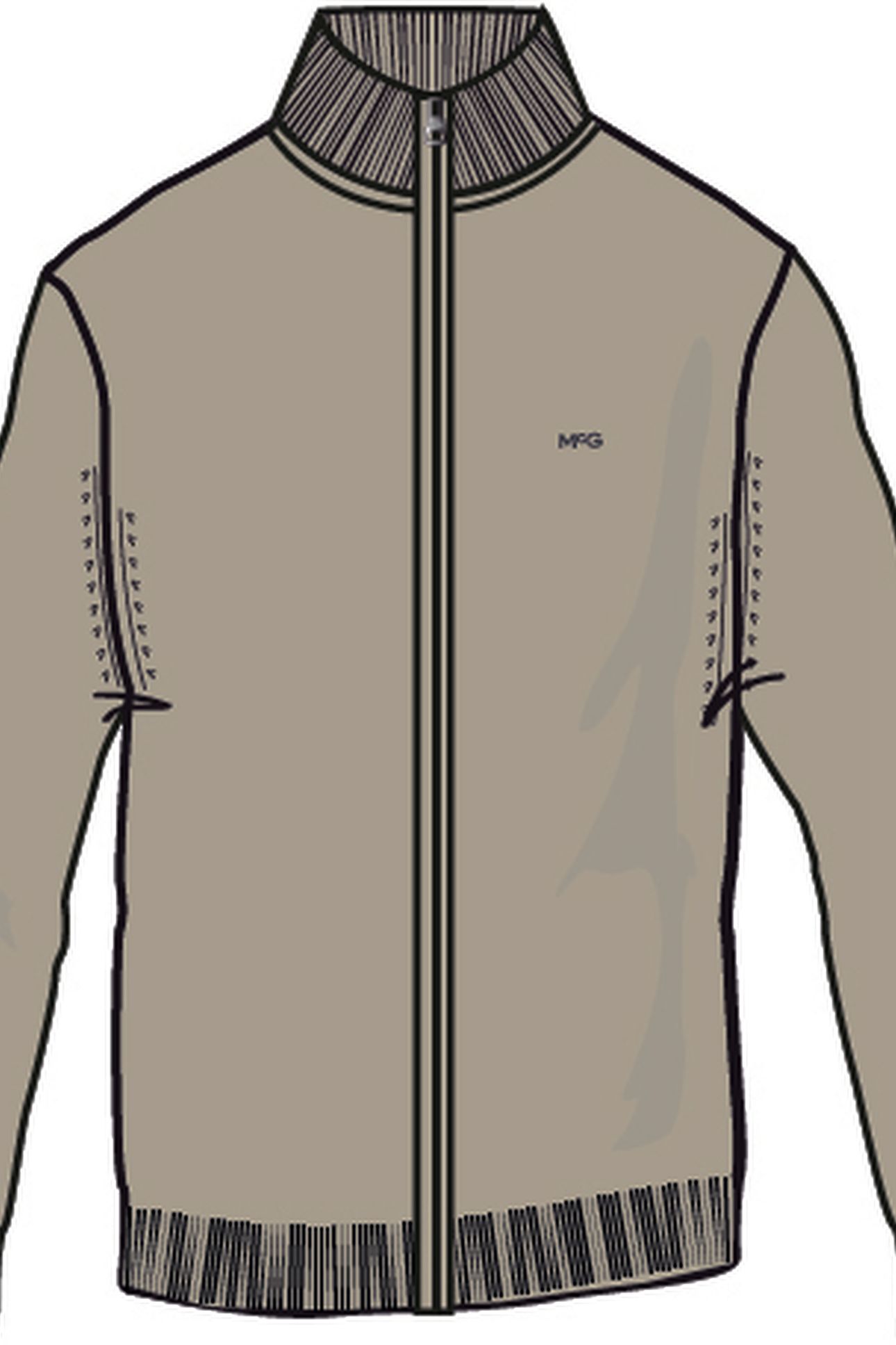ZIP THRU CARDIGAN SAND 3