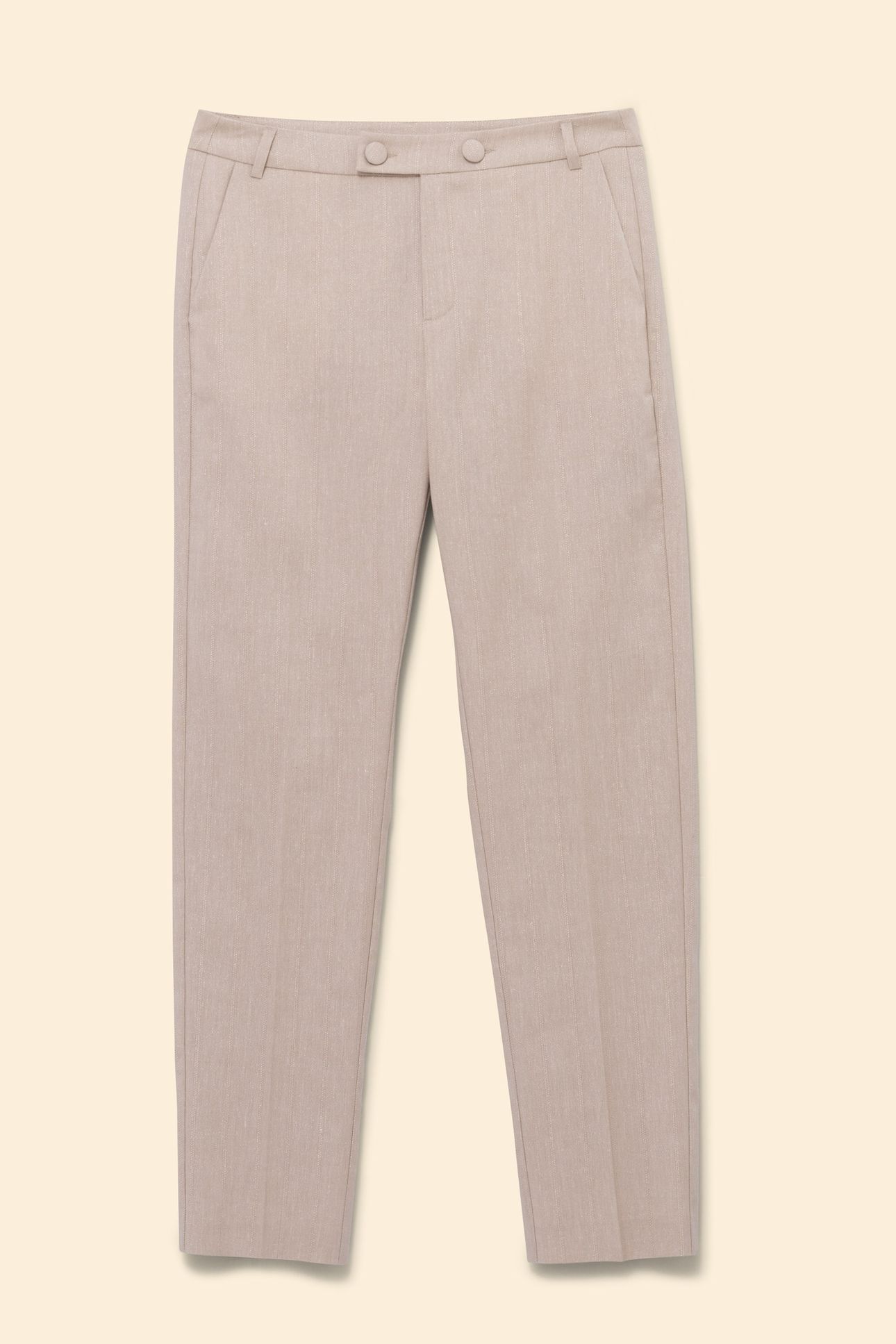 ECRU LUREX PINSTRIPE PATTERN SUIT PANTS ECRU 7