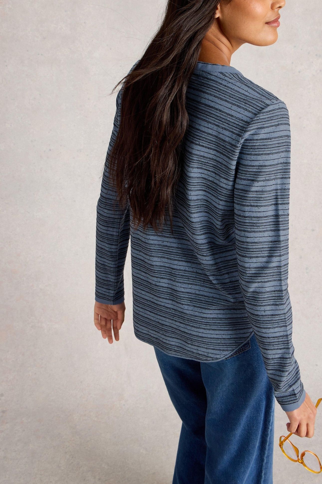 CLARA STITCH TEE MID BLUE 3