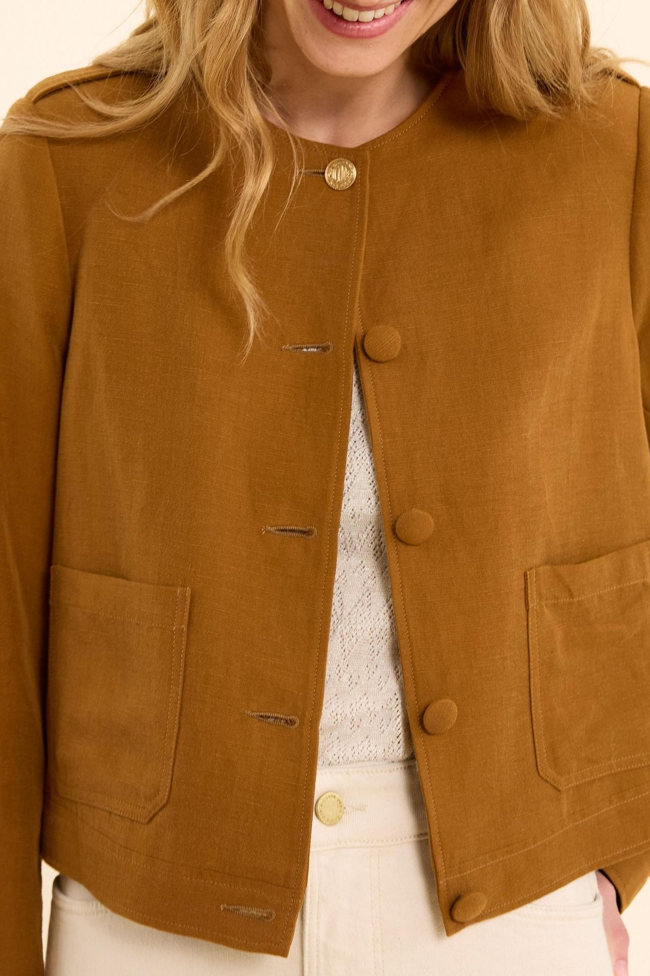 SHORT CAMEL SUIT JACKET CAMEL 6