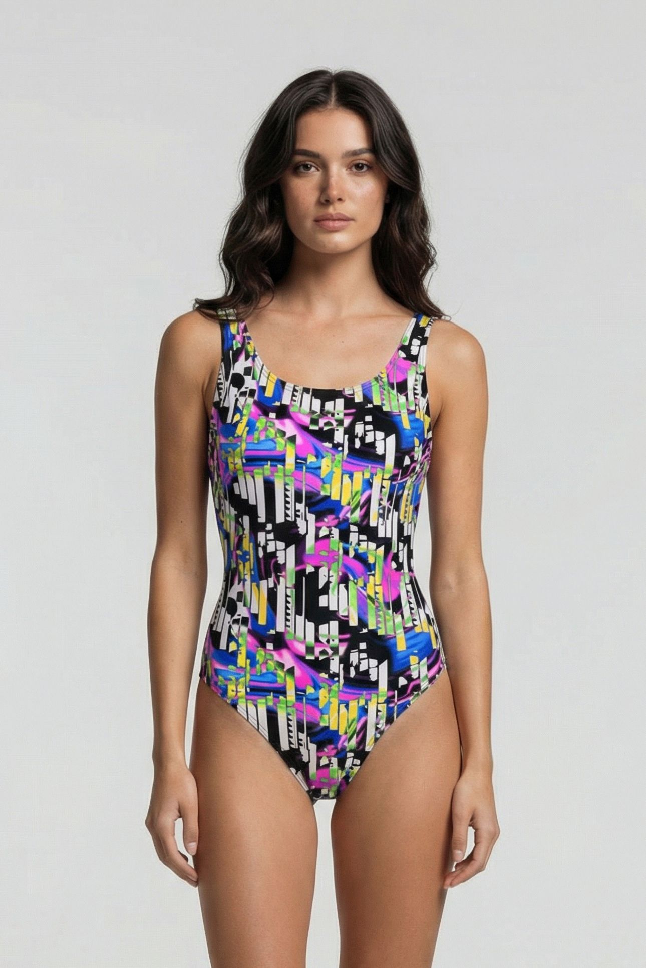 WOMEN'S BODYLIFT SWIMSUIT CAROLINA U BAC BLACK MULTI 1