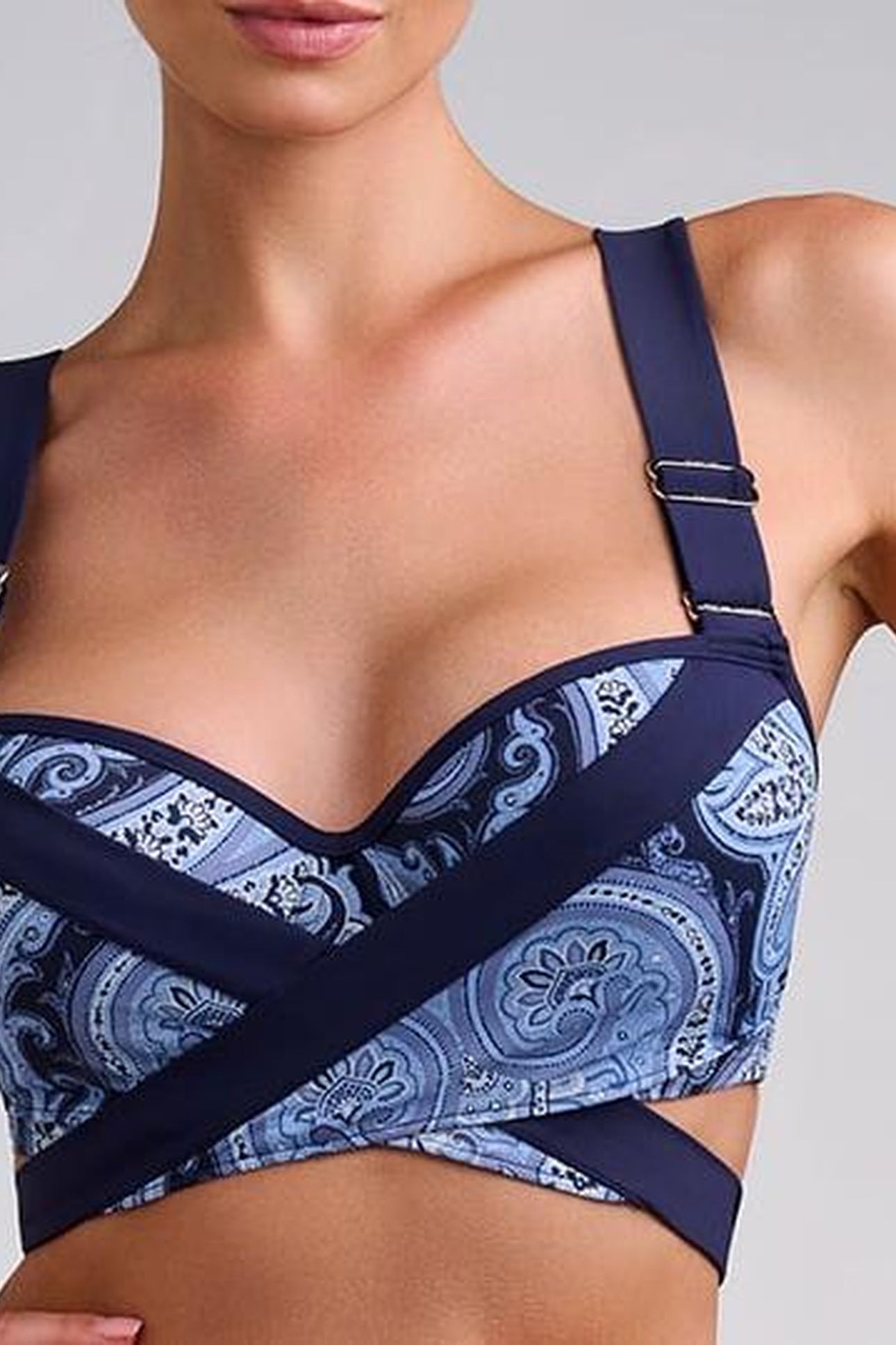 CACHE COEUR PAISLEY PRINT PLUNGE BALCONY BIKINI TOP 3