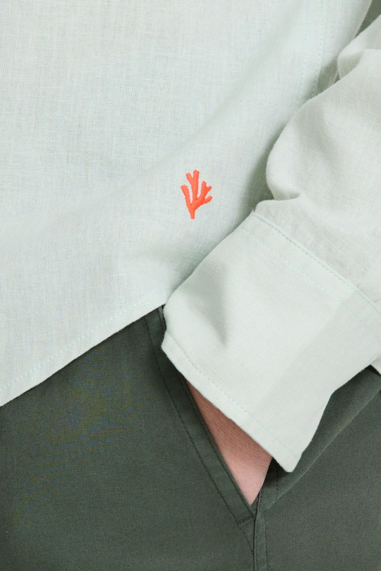 RICK LINEN LONG SLEEVE SHIRT SOLID GREEN SEAFOAM 10