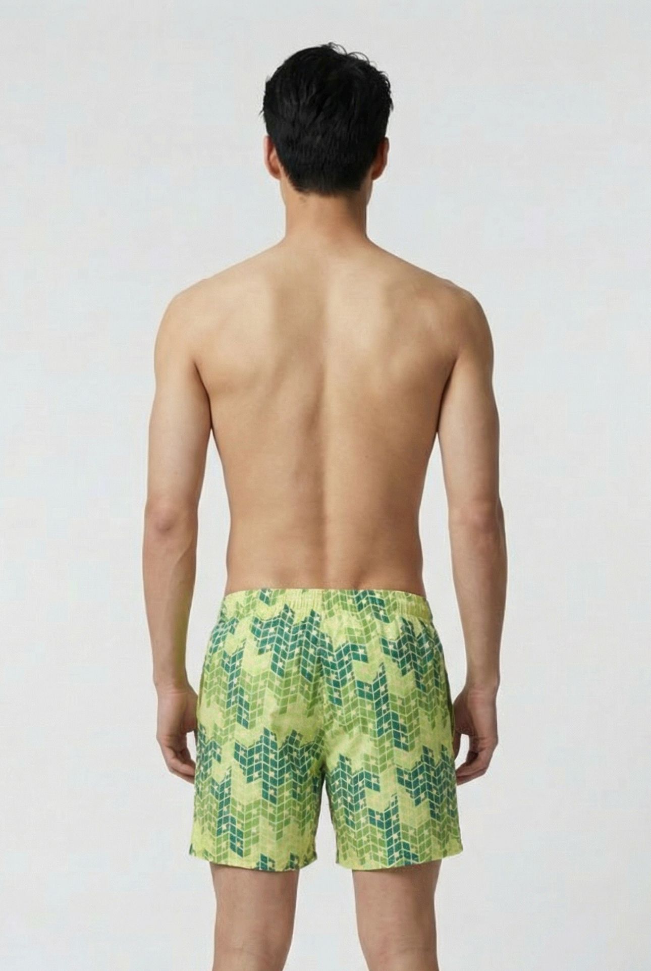 MEN'S BEACH BOXER ALLOVER SOFT GREEN MULTI 2