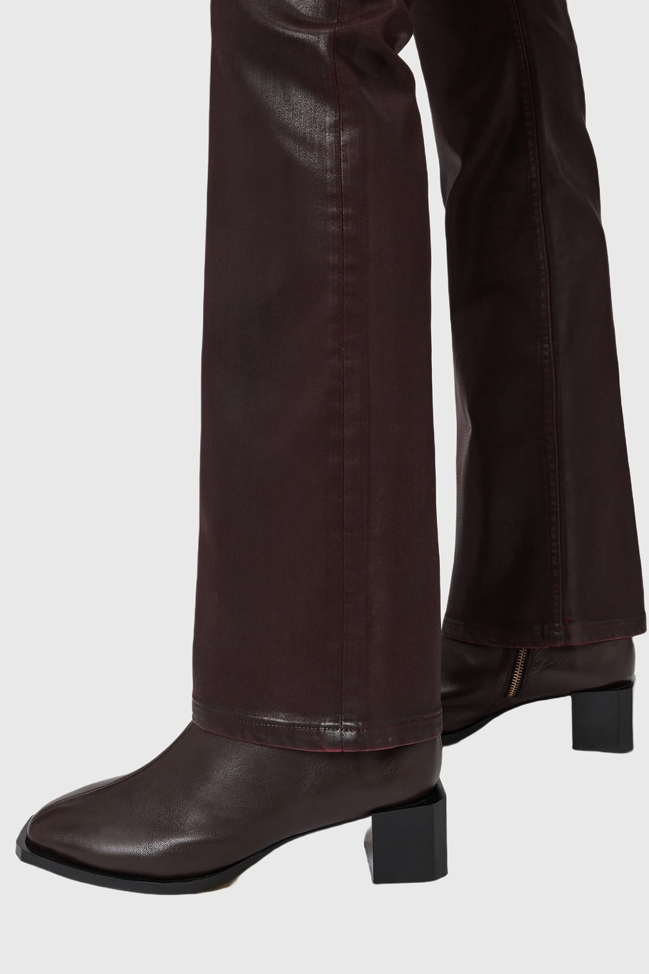 HALDAN COATED JEAN BURGUNDY RED 7