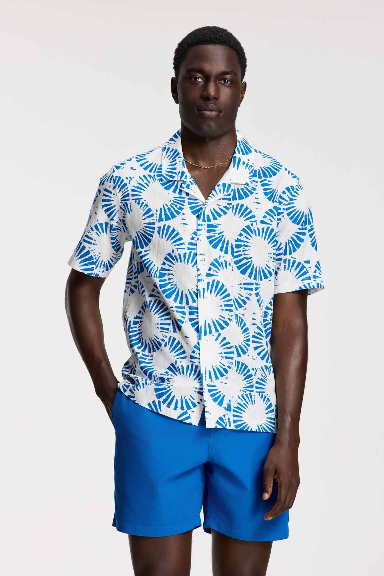 VIC SHORT SLEEVE SHIRT RIPPLE WHITE BLUE RIPPLE 1
