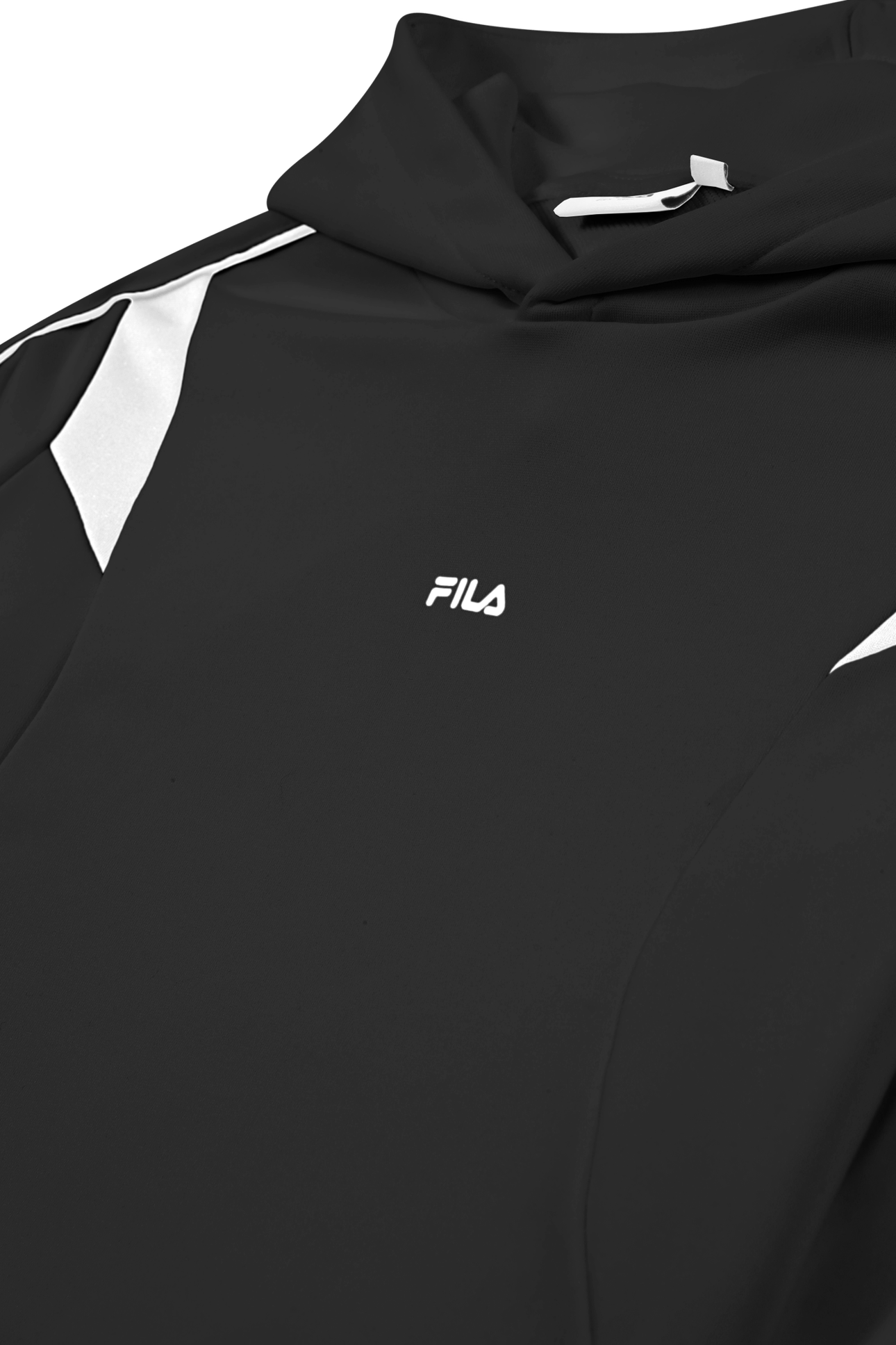 RIVOLI RELAXED CROPPED GRAPHIC HOODIE BLACK-BRIGHT WHITE 7