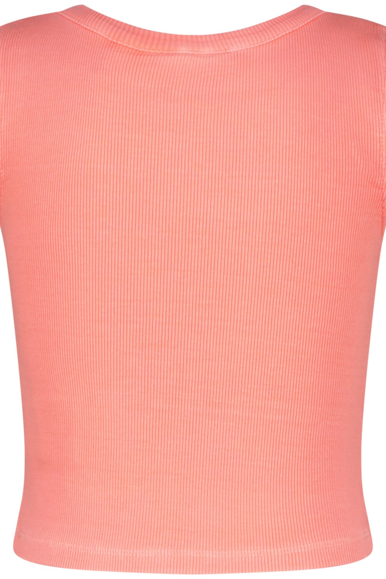 BASIC-CROP RIB TOP NEON PEACH 3