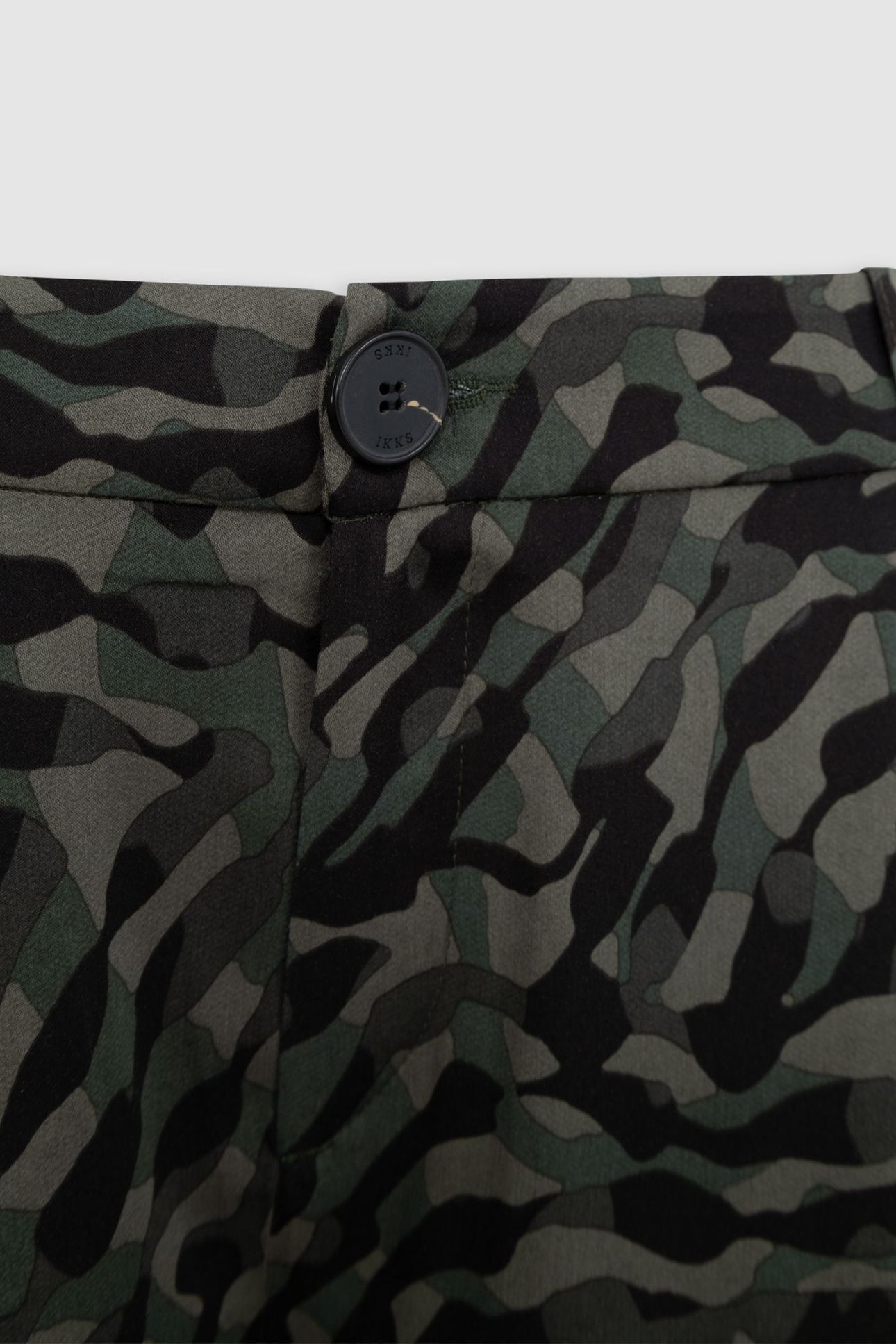 FLOWING KHAKI CAMOUFLAGE PRINT SUIT PANTS 6