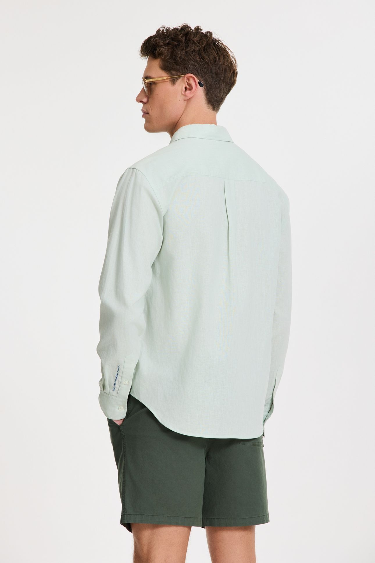 RICK LINEN LONG SLEEVE SHIRT SOLID GREEN SEAFOAM 6