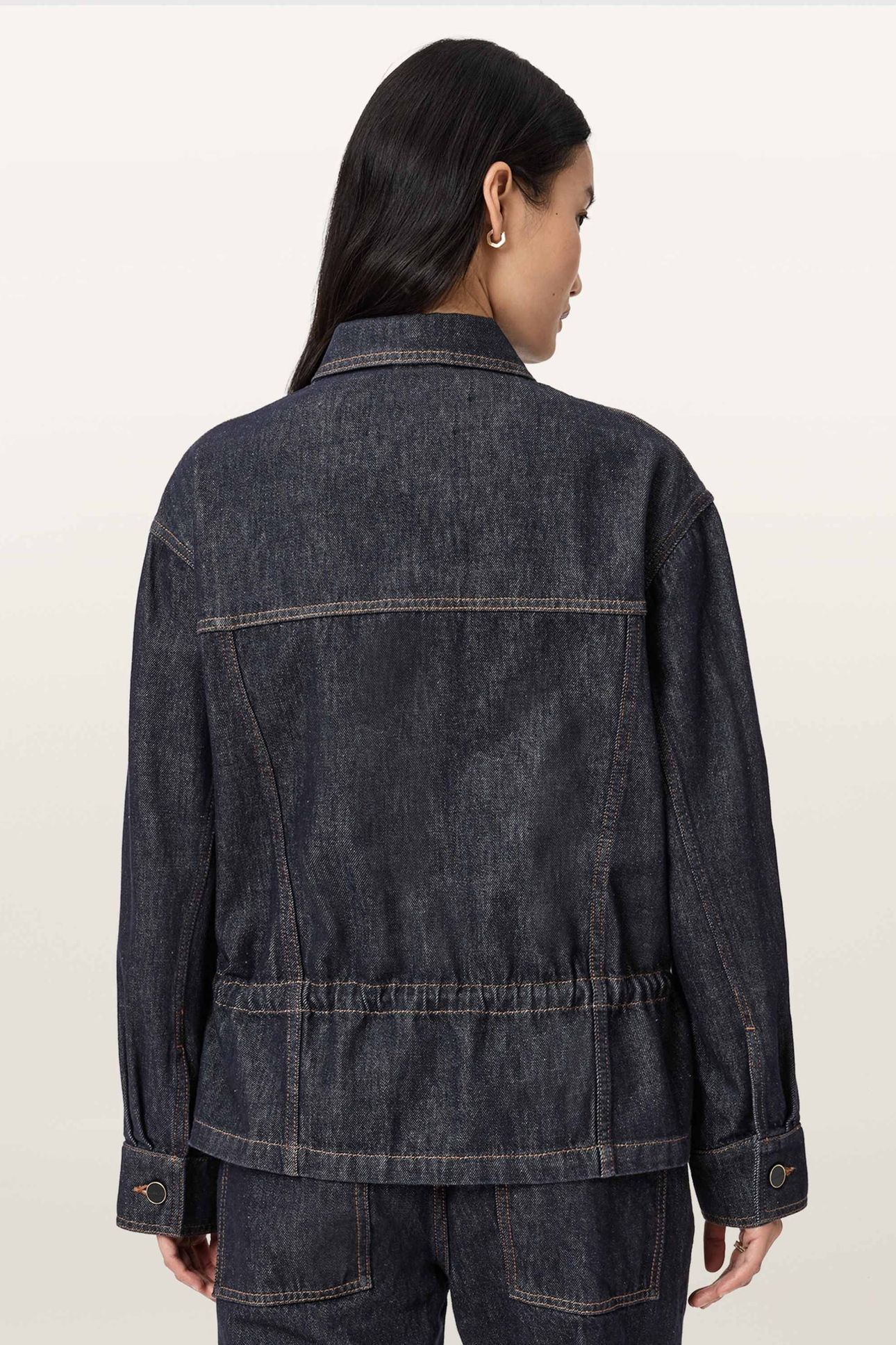 DENBY PEPLUM TRUCKER RAW INDIGO BLUE 4