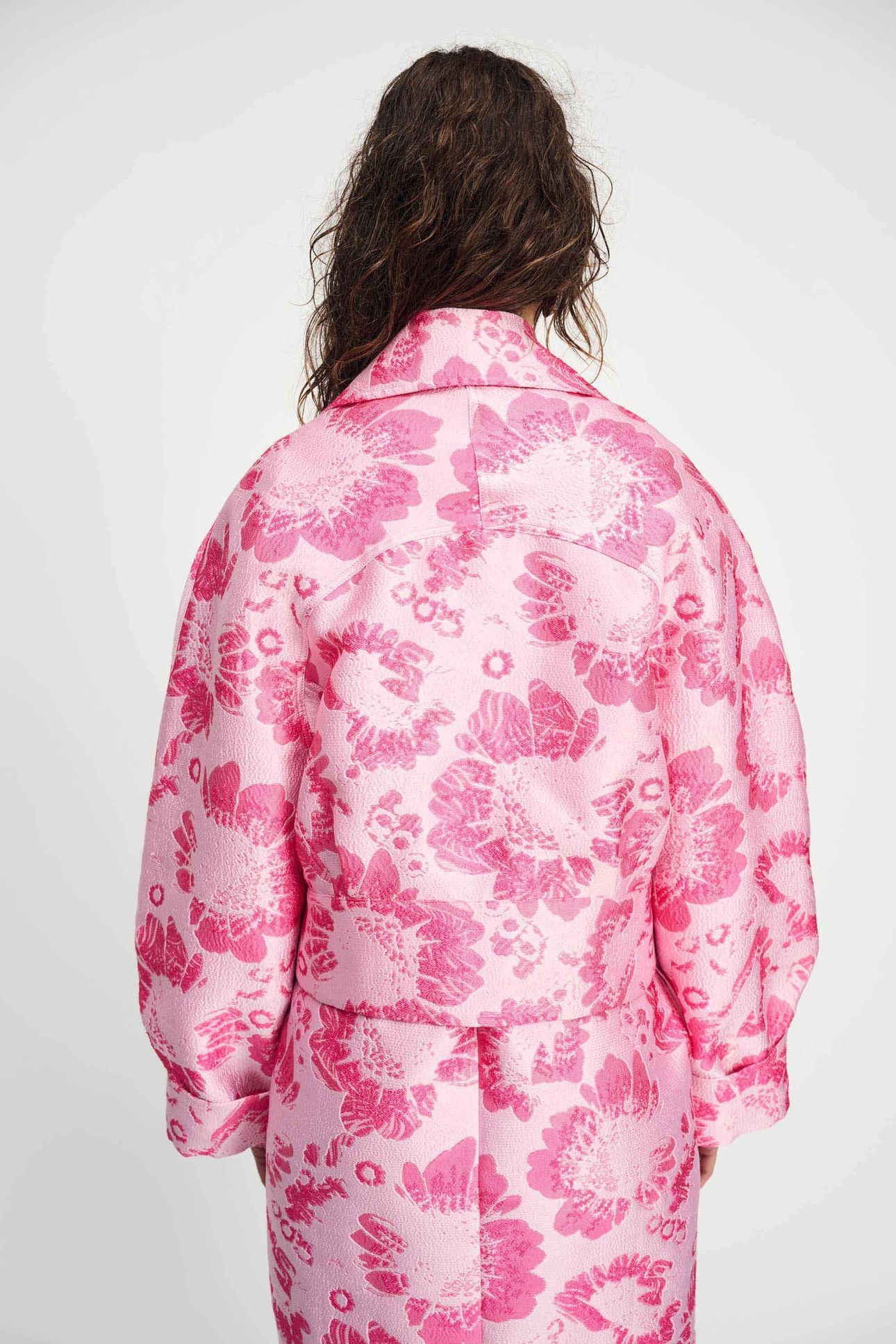 JACKET - FLORAL JACQUARD RASPBERRY PINK 5