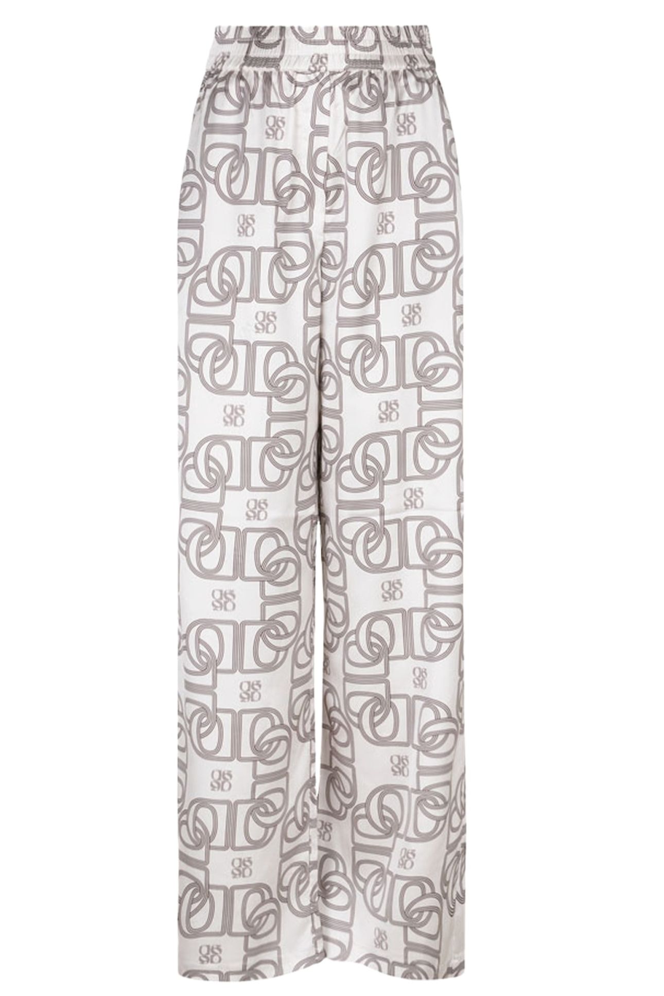 TEO LOGO PRINTED WIDE LEG PANTS BUTTER CREAM 3