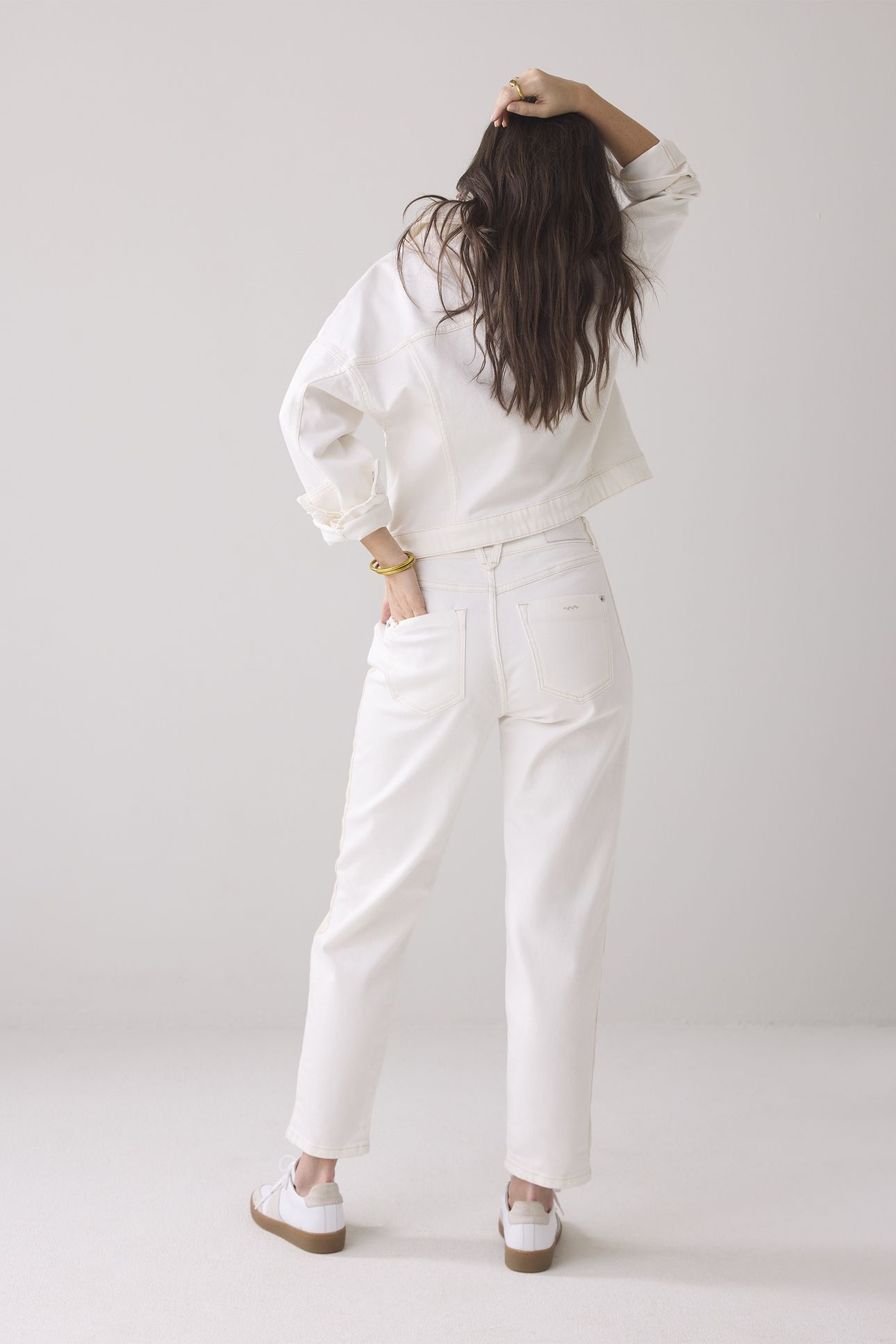 MOM'S FIT JEANS COMFI COTTON TWILL WHITE DENIM 2