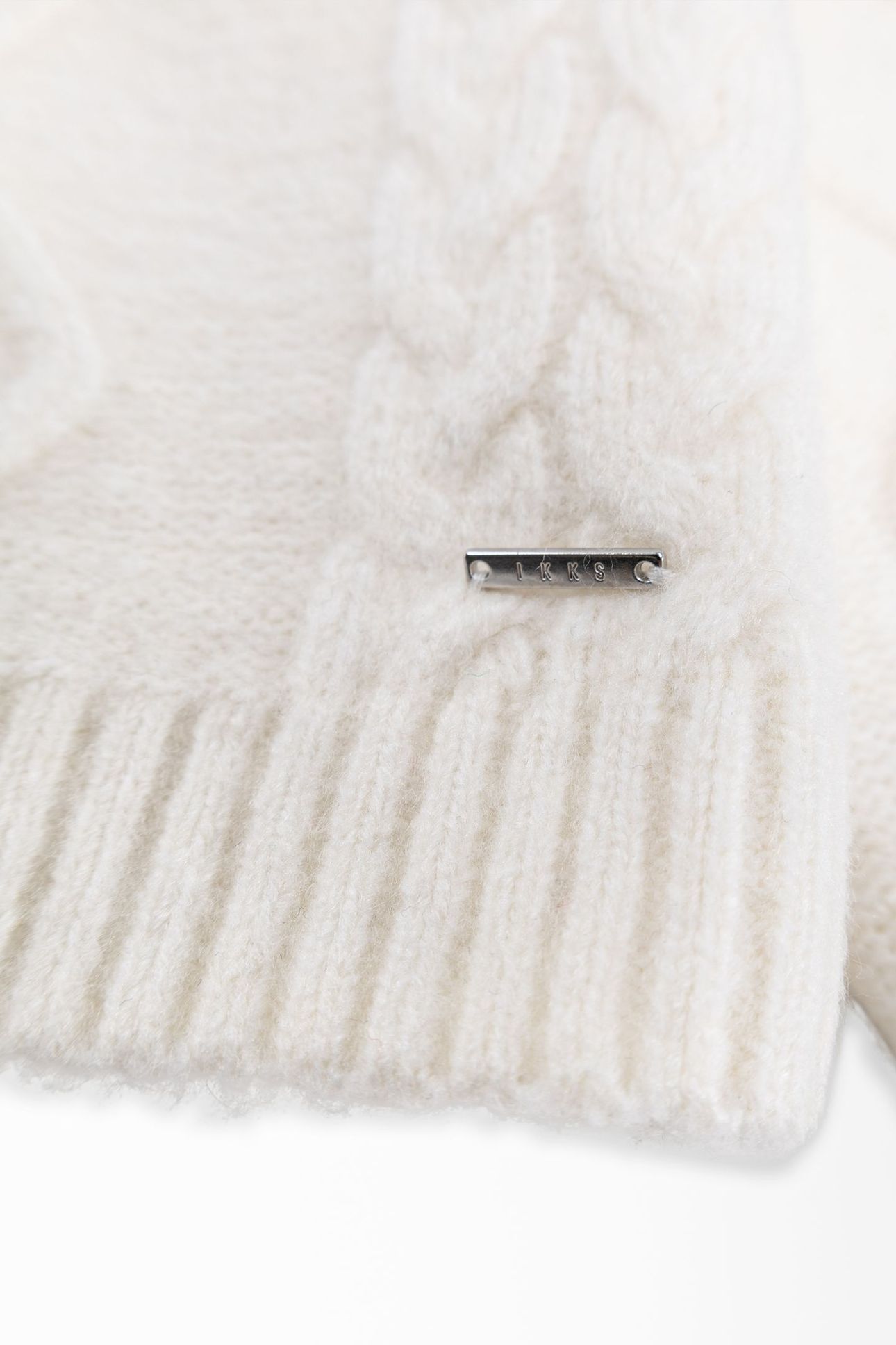 GIRL'S BEIGE HOODED CABLE KNIT SWEATER 5