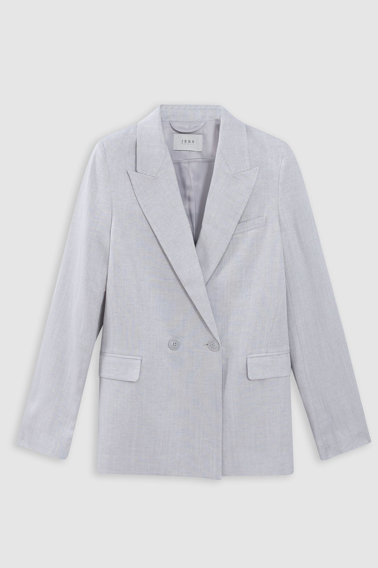 GREY SEQUINED DOUBLE-BREASTED SUIT JACKET 5