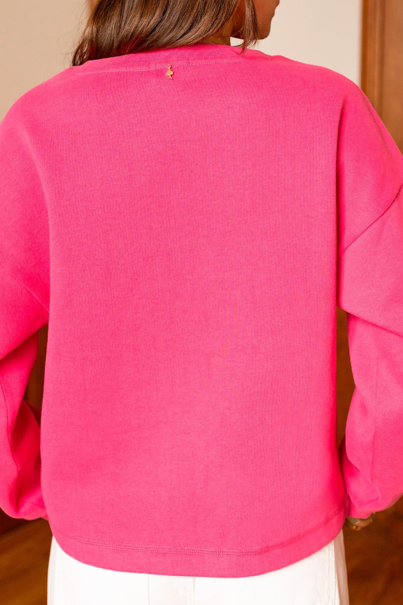 MERAKI - PINK METALLIC RED MESSAGE SWEATSHIRT 1