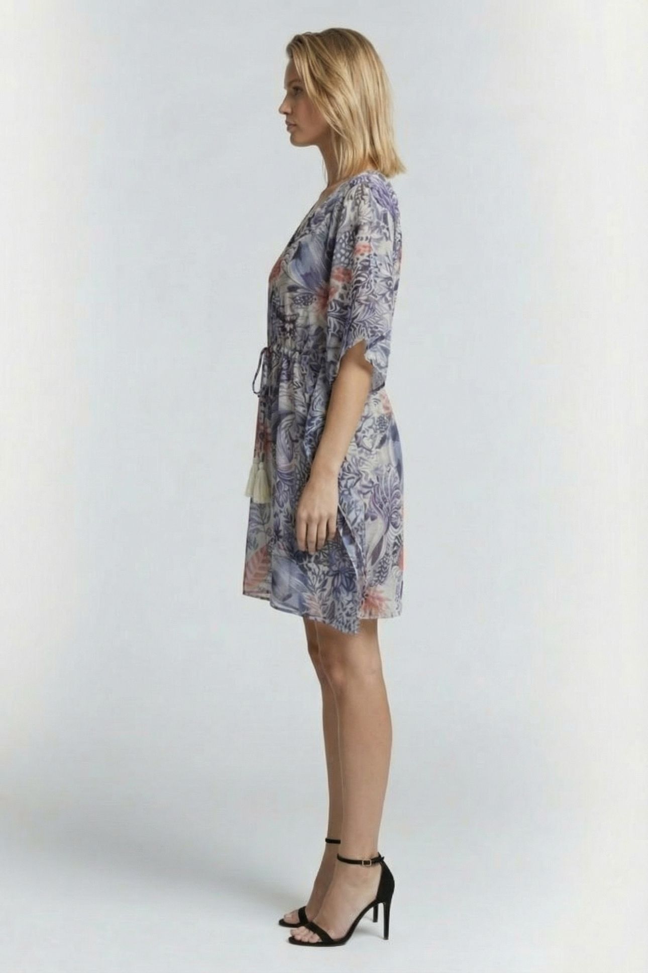 KAFTAN IN OFFWHITE WITH AZUR FUSION PRINT 3