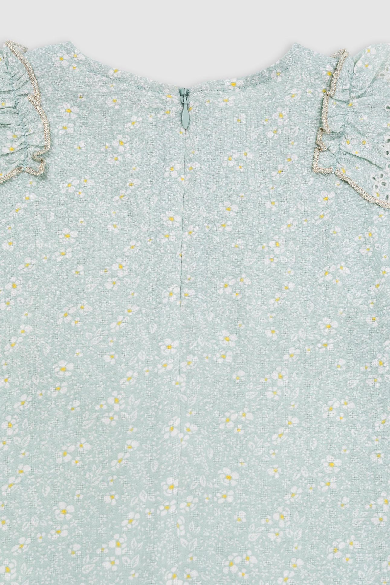 WATER GREEN FLORAL PRINT BLOUSE 5