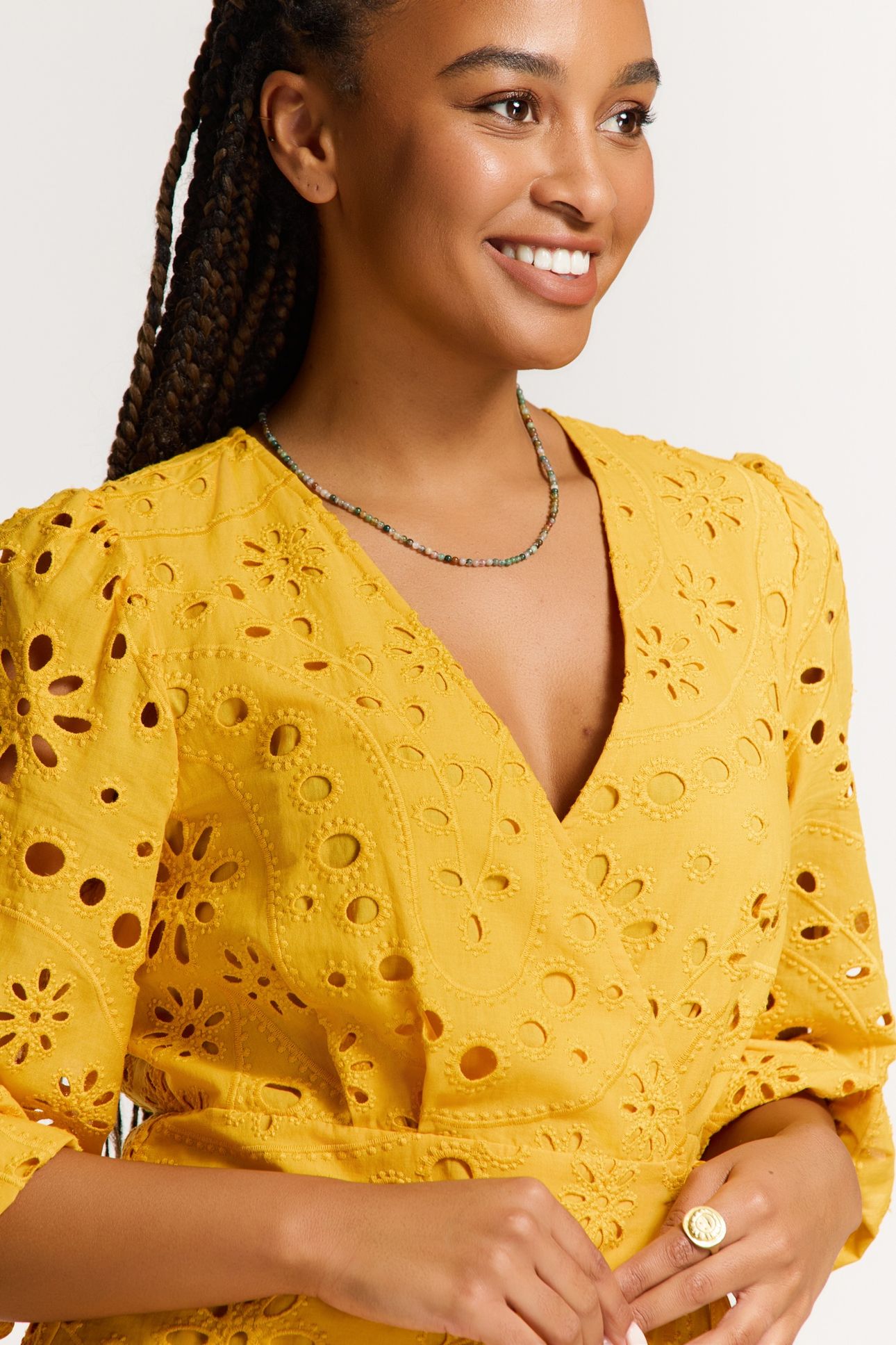 JOELLE DRESS PAISLEY BRODERIE YELLOW PAISLEY BRODERIE 9
