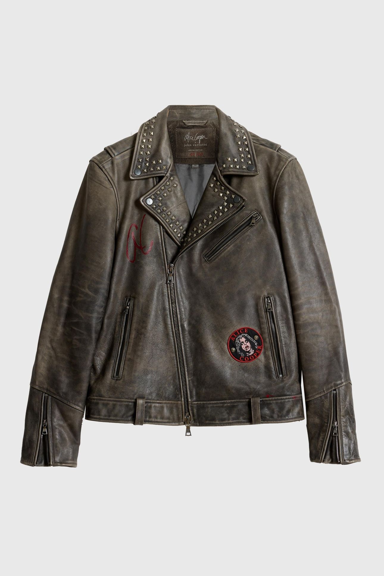 ALICE COOPER LEATHER BIKER ASH 2
