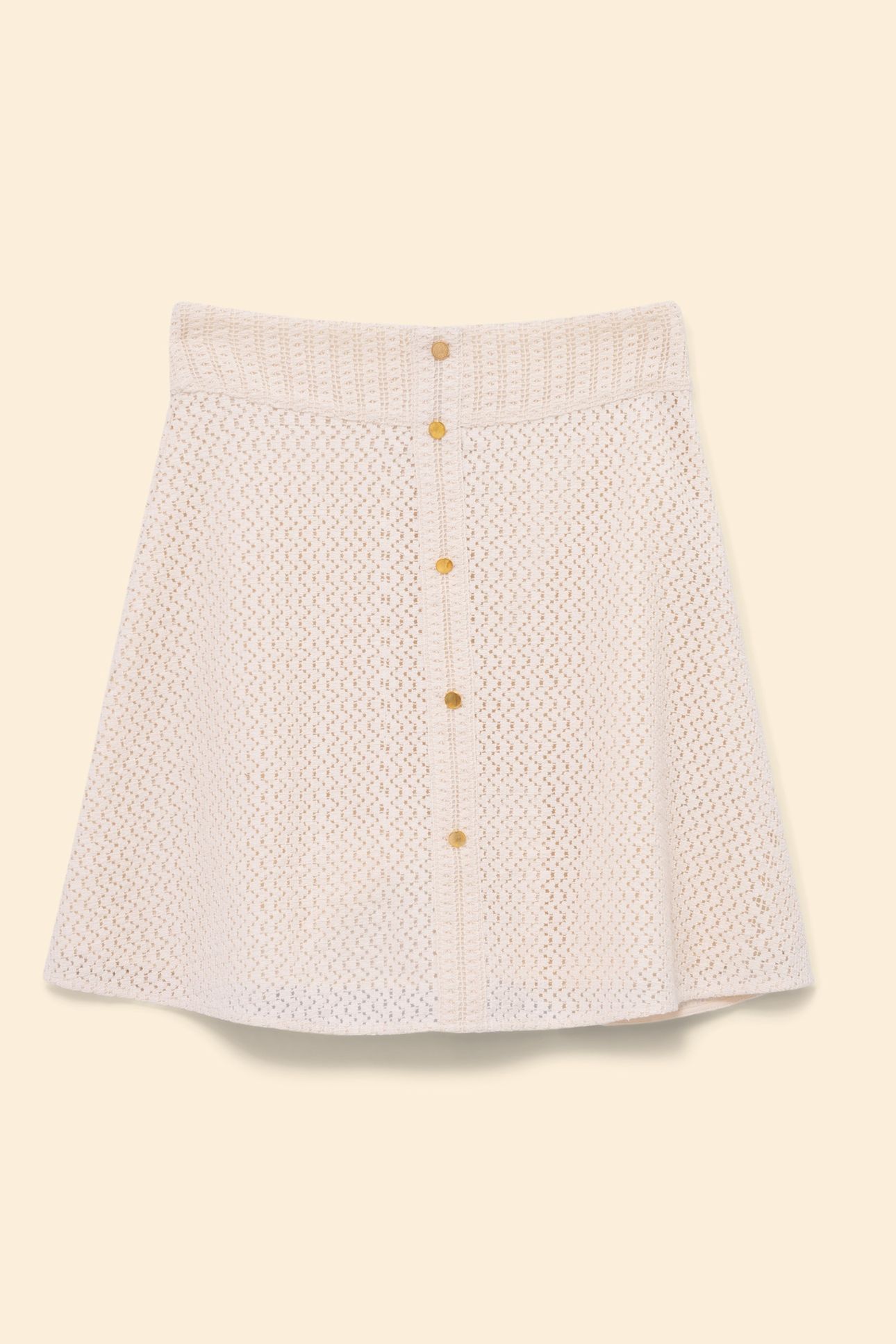 SHORT ECRU LACE SKIRT ECRU 5