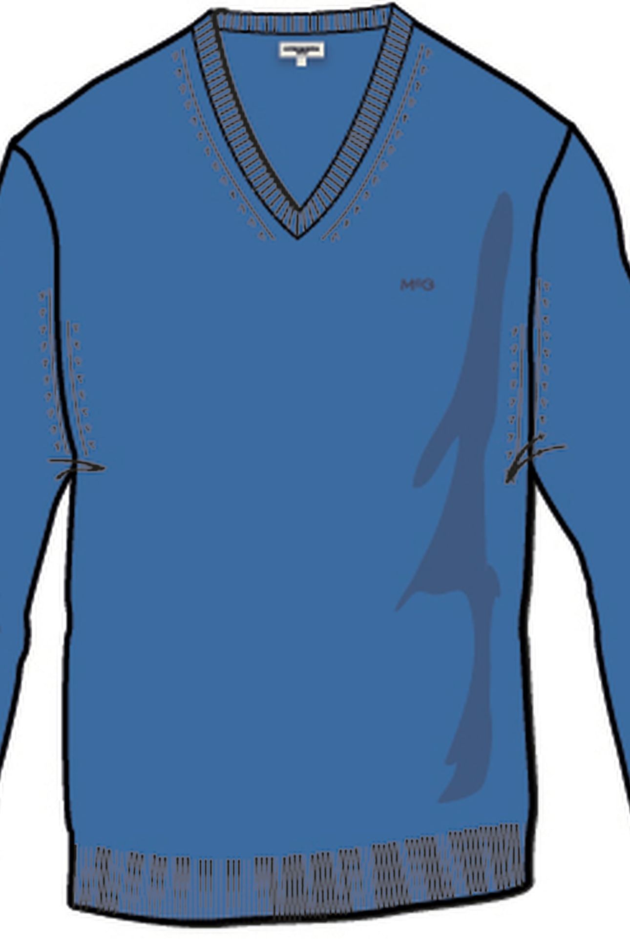 V-NECK SWEATER KOBALT 3