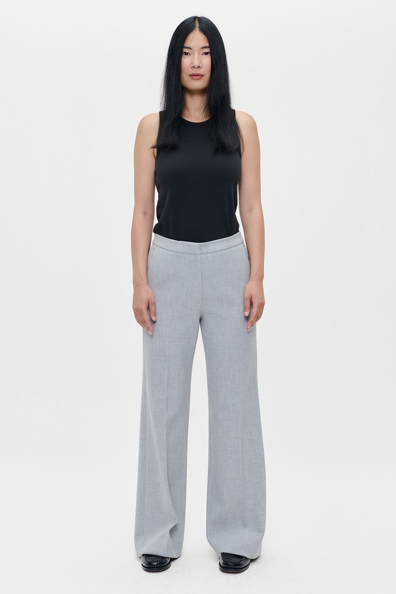 COMPACT STRETCH STELLA PANTS LIGHT GREY MELANGE 1
