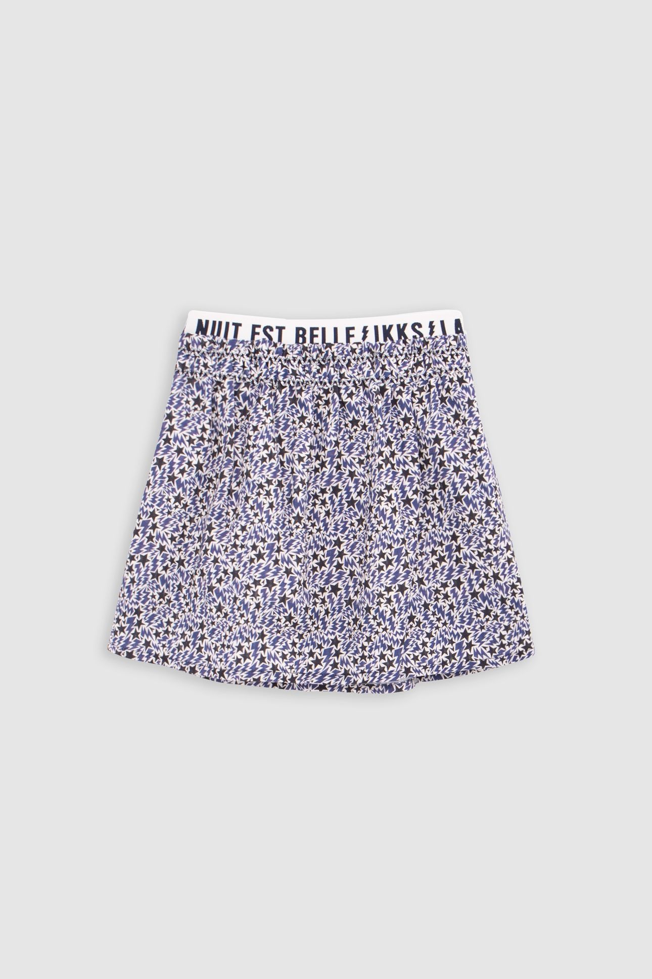 GIRL’S ECRU ORGANIC COTTON LIGHTNING-STARS PRINT SKIRT 2