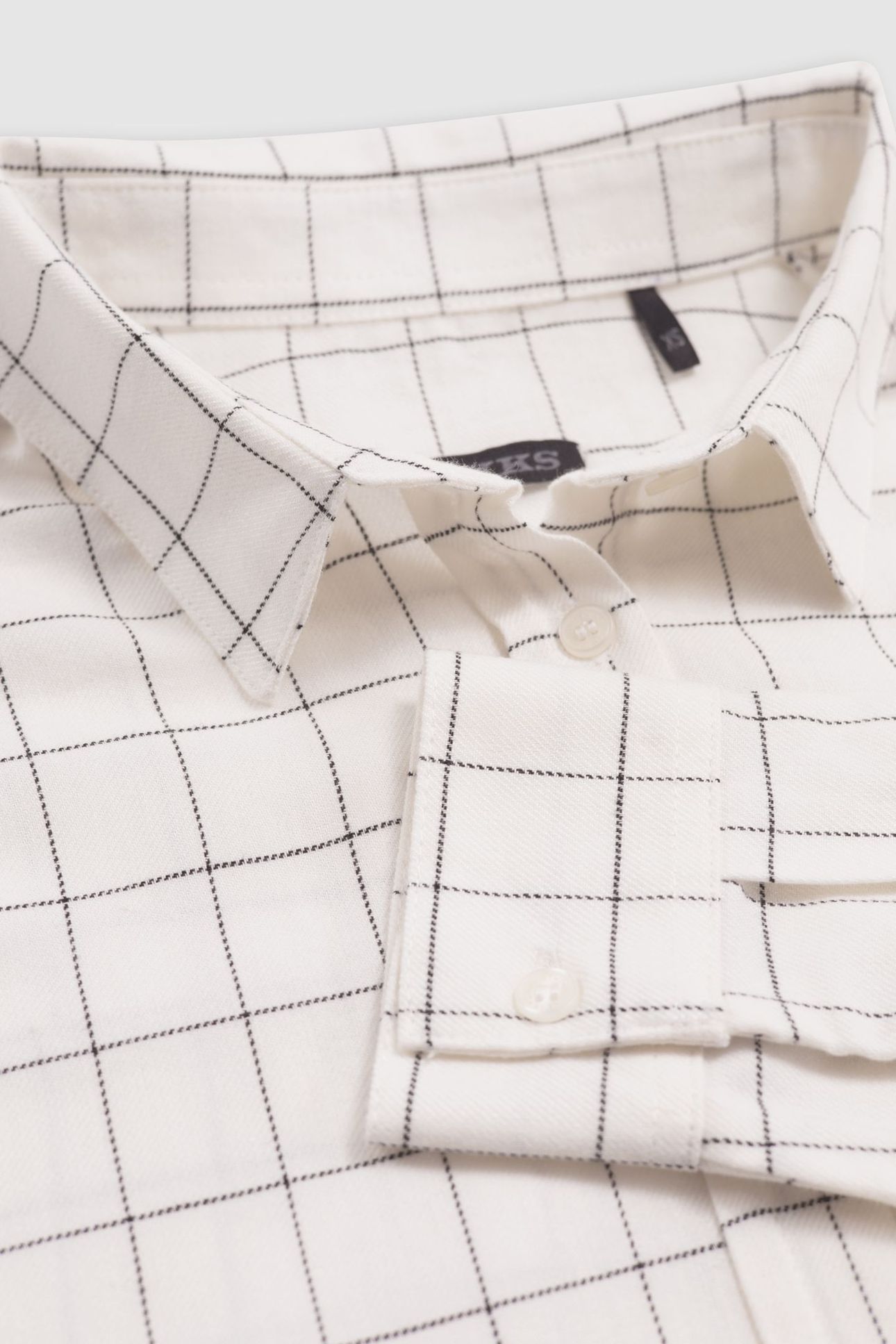 GIRL'S ECRU SHIRT WITH BLACK CHECK PATTERN 6