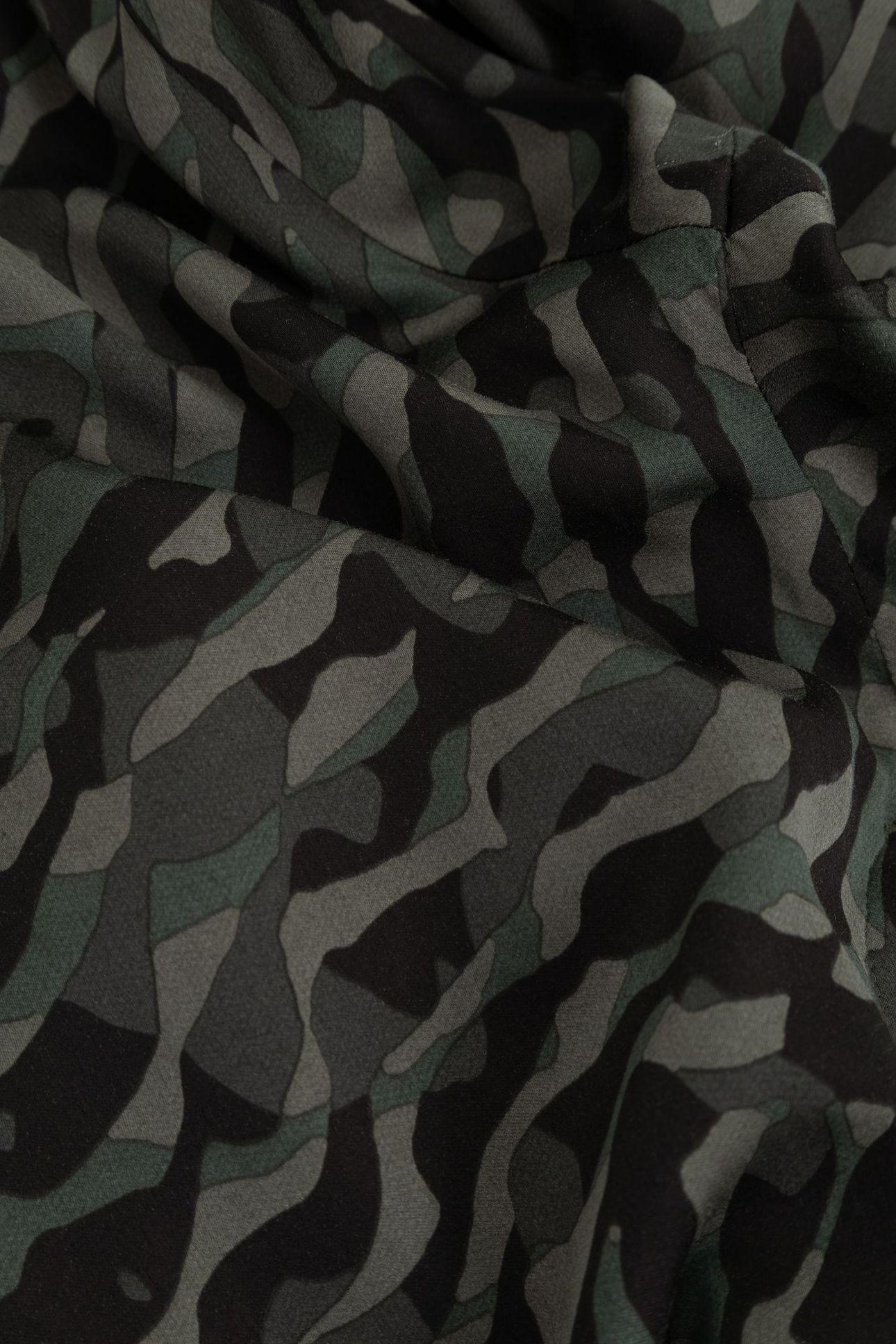FLOWING KHAKI CAMOUFLAGE PRINT SUIT PANTS 7