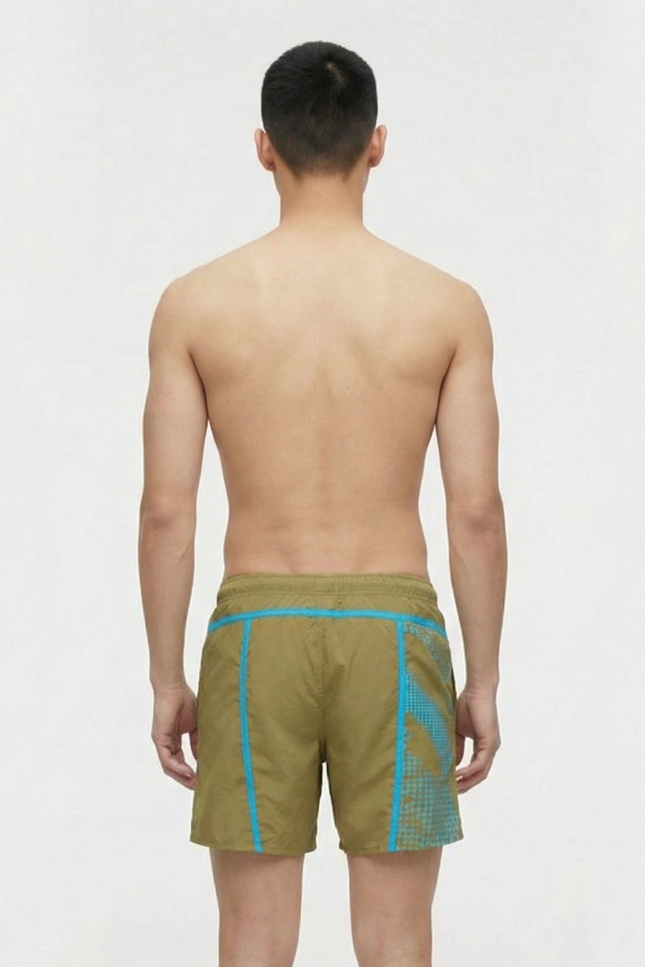 MEN'S ARENA PRO-FILE BEACH BOXER LOGO DARK OLIVE-TURQUOISE 2