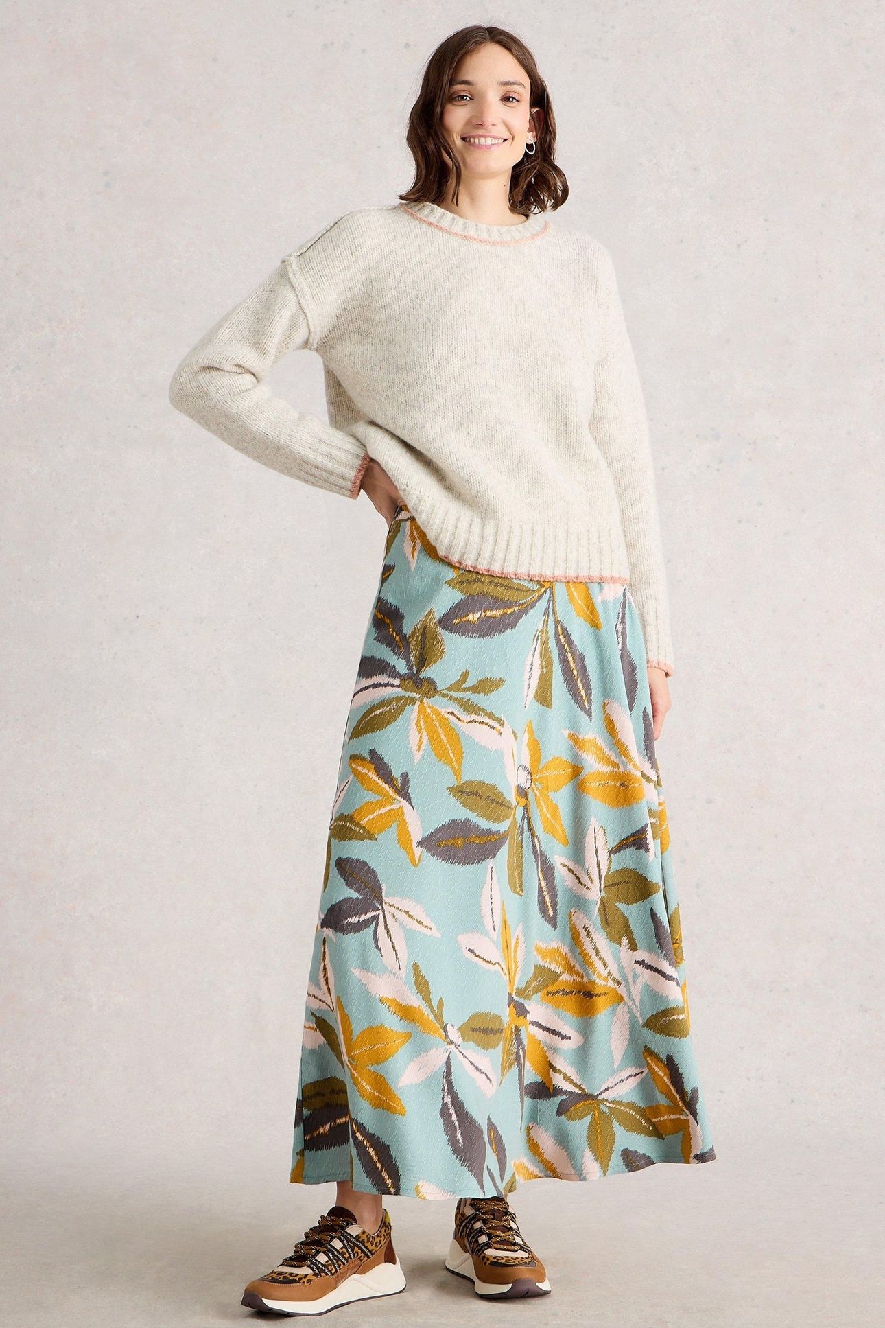 HOPE BIAS CUT MAXI SKIRT BLUE MULTI 1