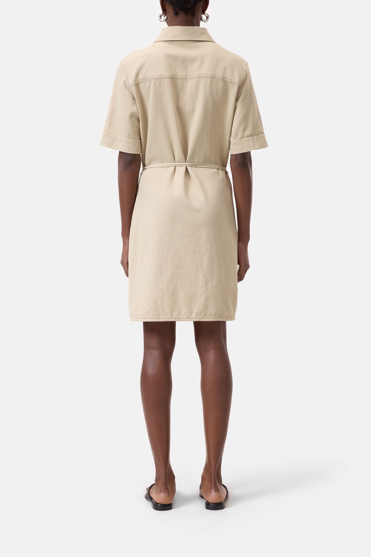 SHORT WRAP DRESS SOFT BEIGE 2