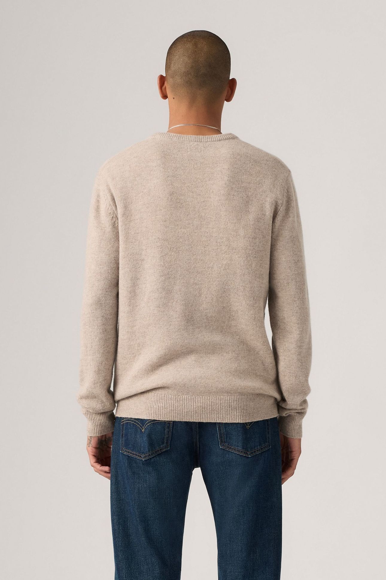 V NECK HM SWEATER FUNGI HEATHER 4