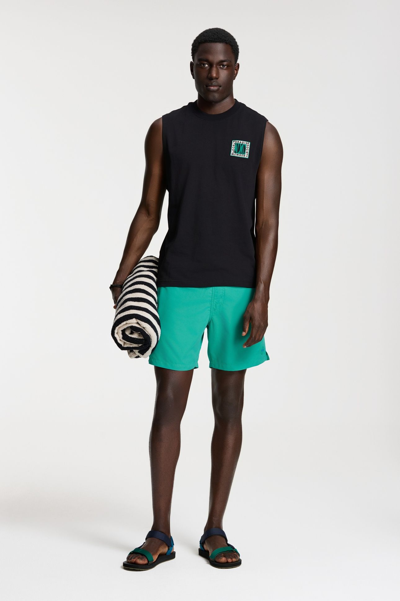 SEAN SLEEVELESS T-SHIRT PARADISE BLOCK BLACK 3