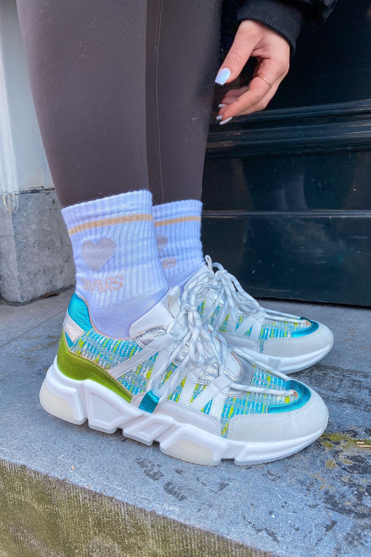 LOS ANGELES TWEED SNEAKER APPLE / SILVER 3