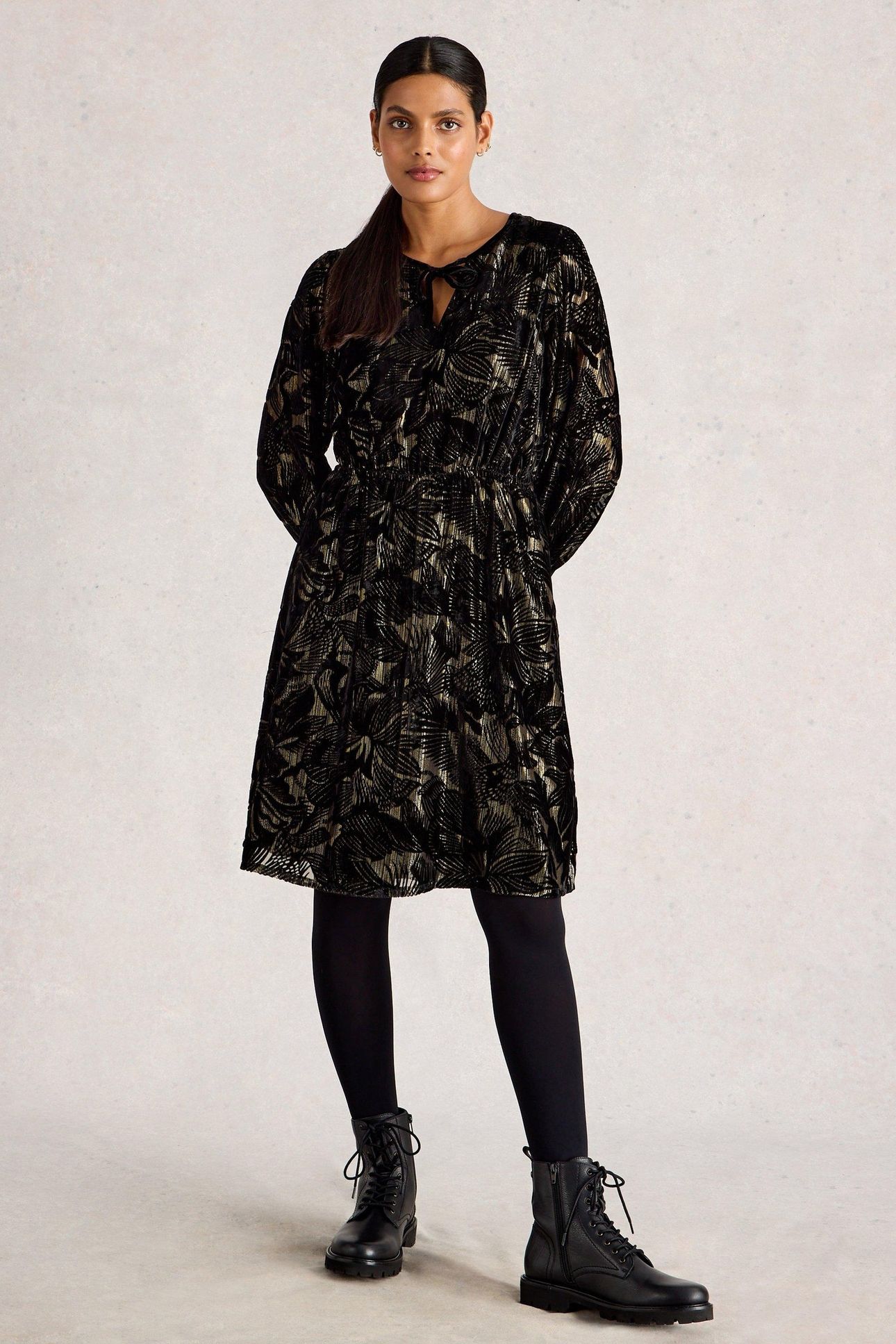 FAYE DEVORE VELVET DRESS BLACK MULTI 2