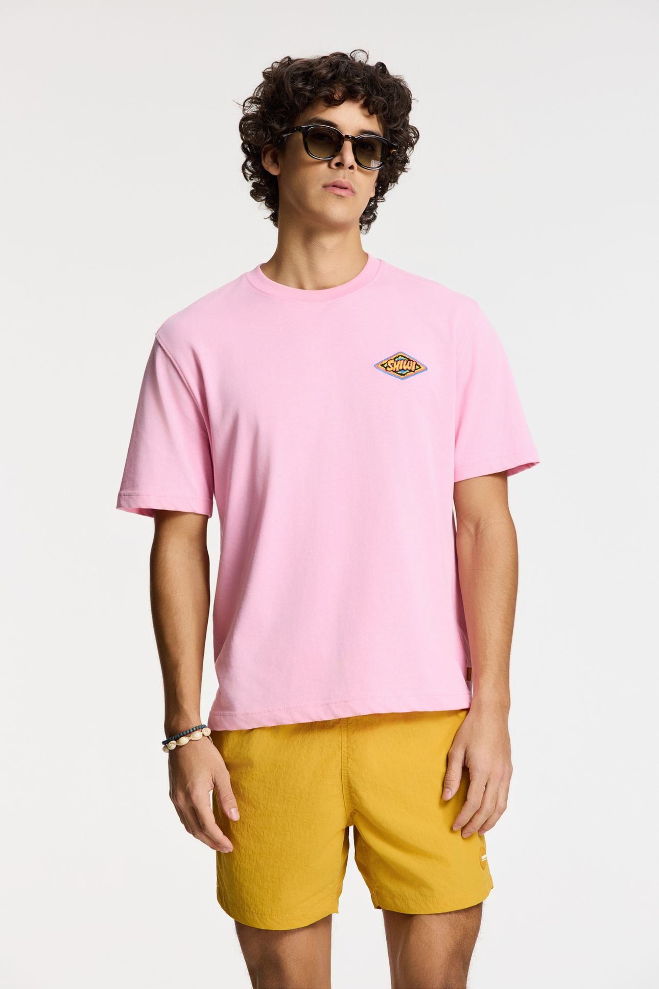 FINN RELAXED T-SHIRT SHIWI BADGE PINK CHALK 1