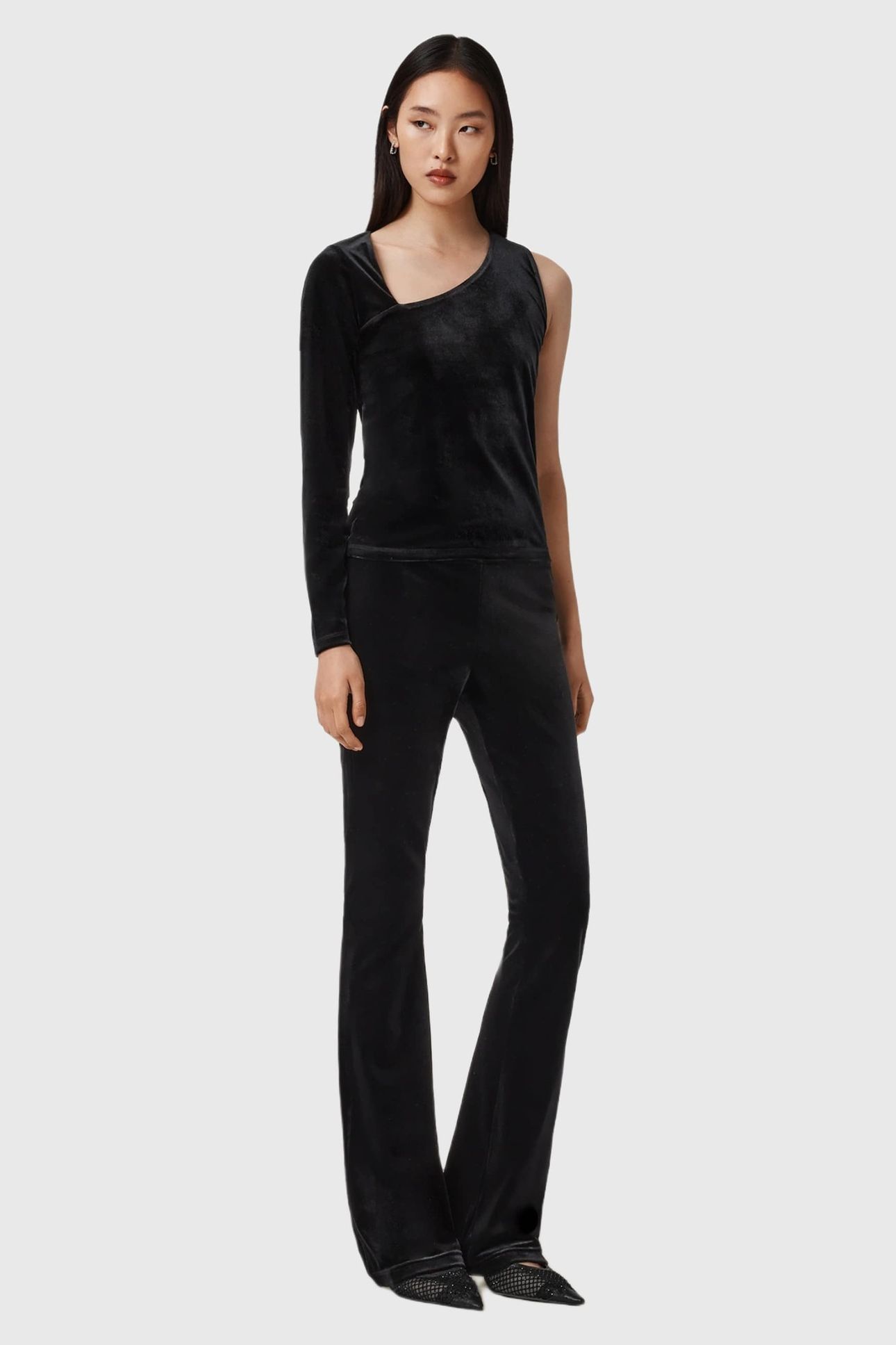 ZANNI FLARE TROUSER VELVET BLACK 2