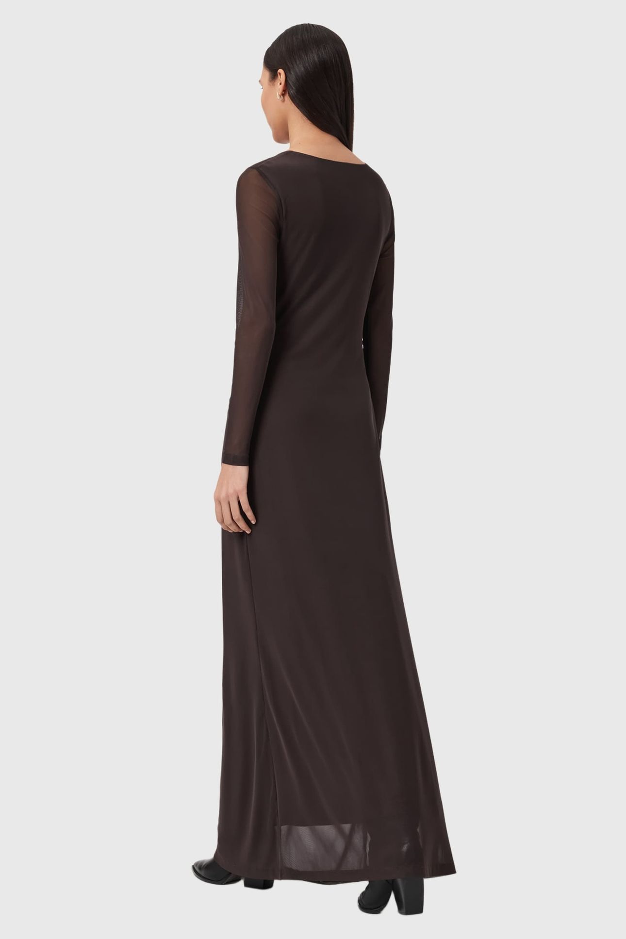 GABBY LS MESH DRESS BOTTLE BROWN 6