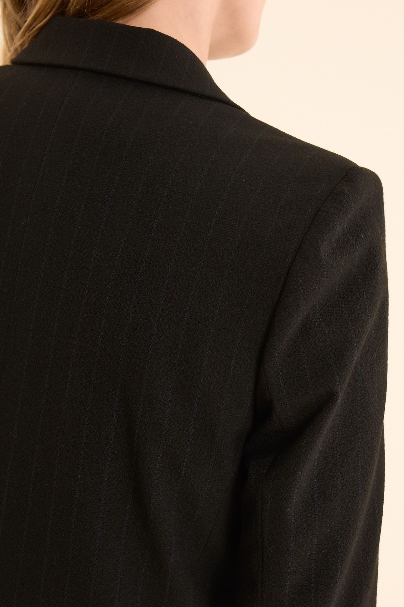 BLACK SUIT JACKET WITH BLUE PINSTRIPES BLACK 5